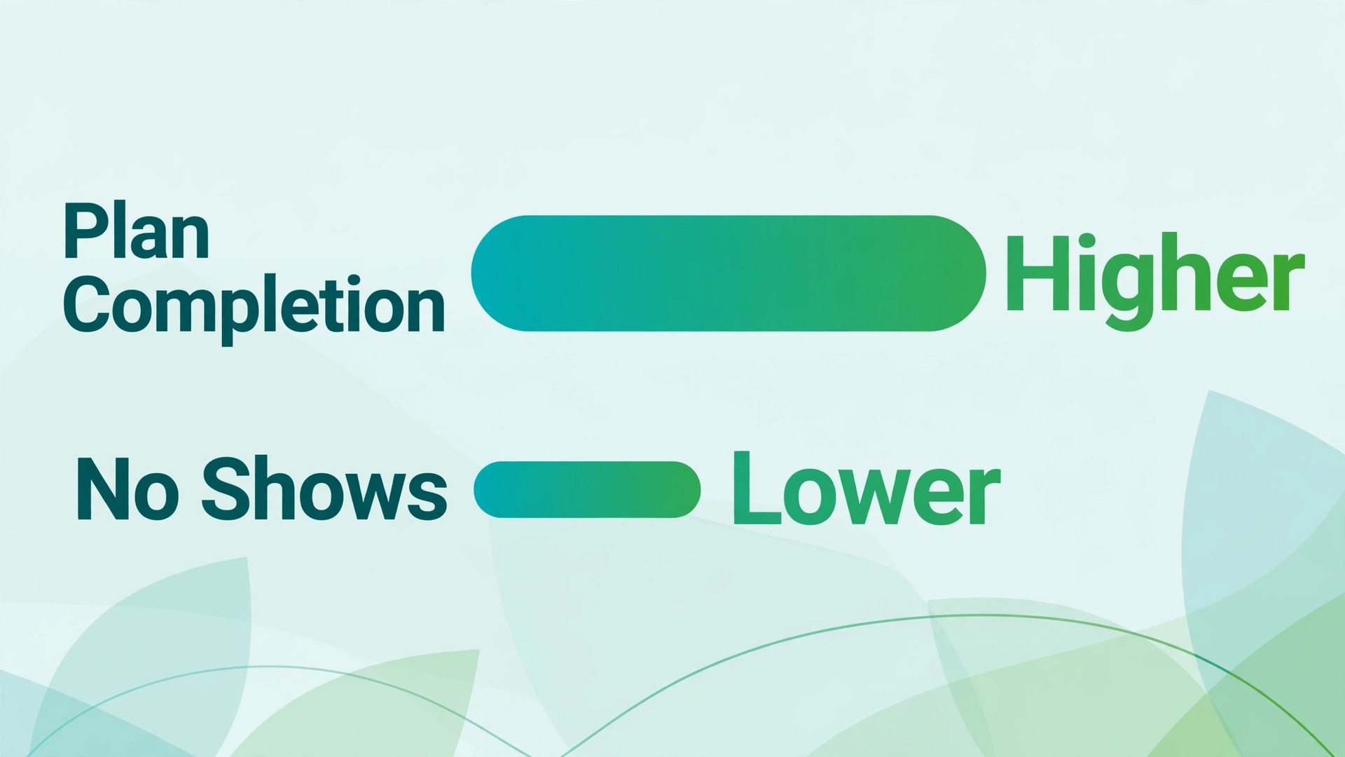 data visual for plan completion and no show rates.