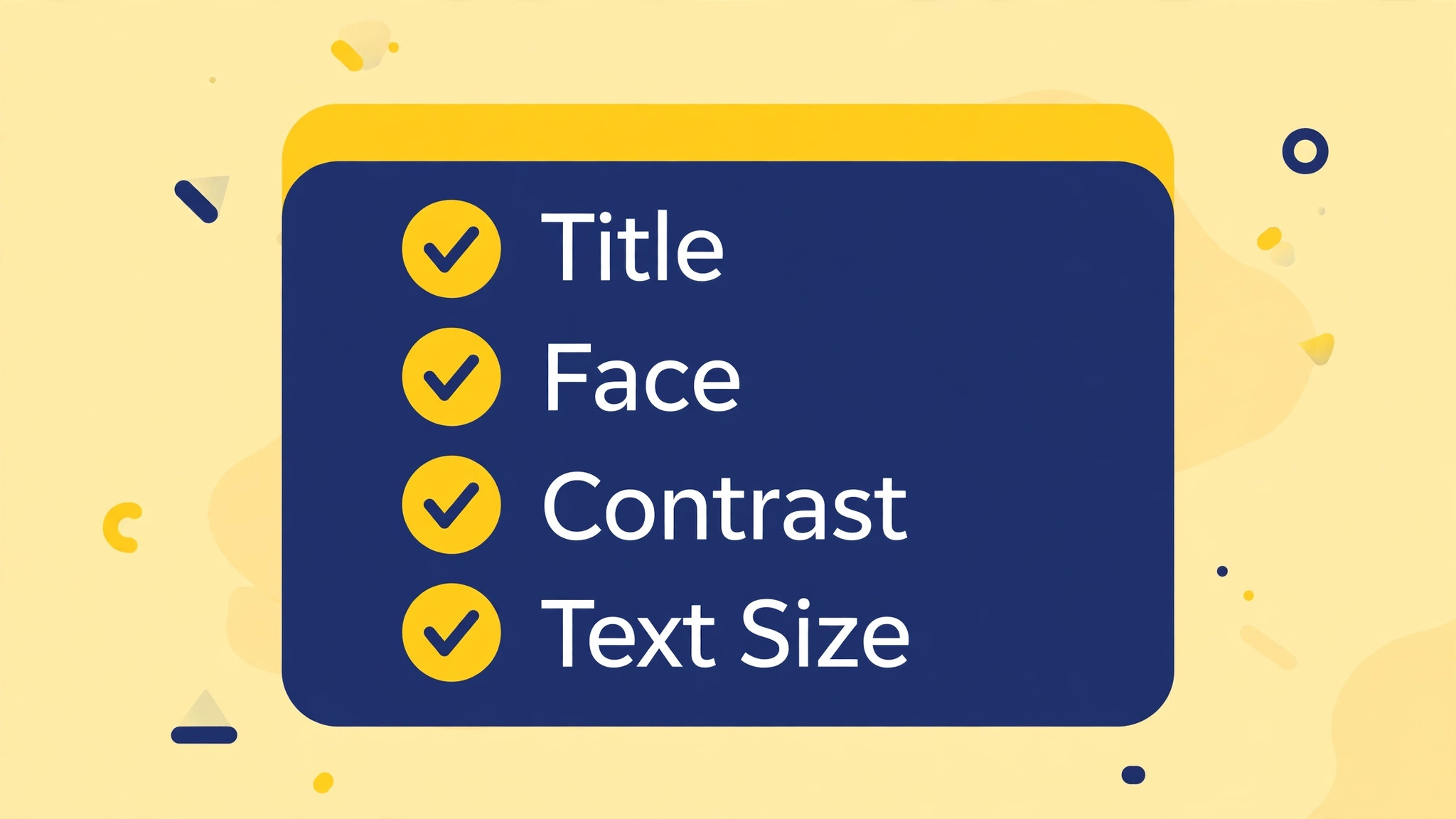 Thumbnail checklist covering title, face, contrast and text size