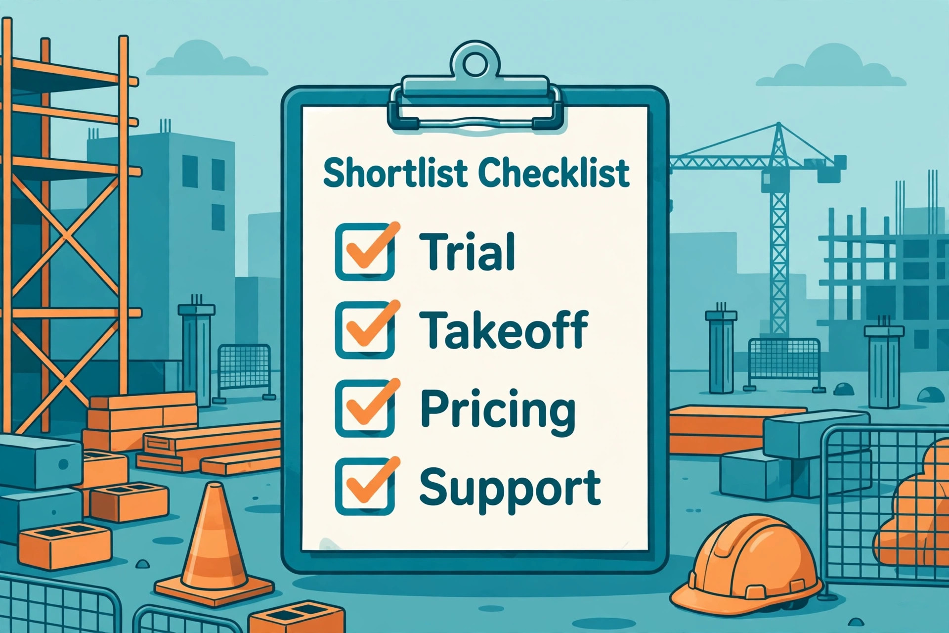 checklist visual for choosing contractor estimating software.