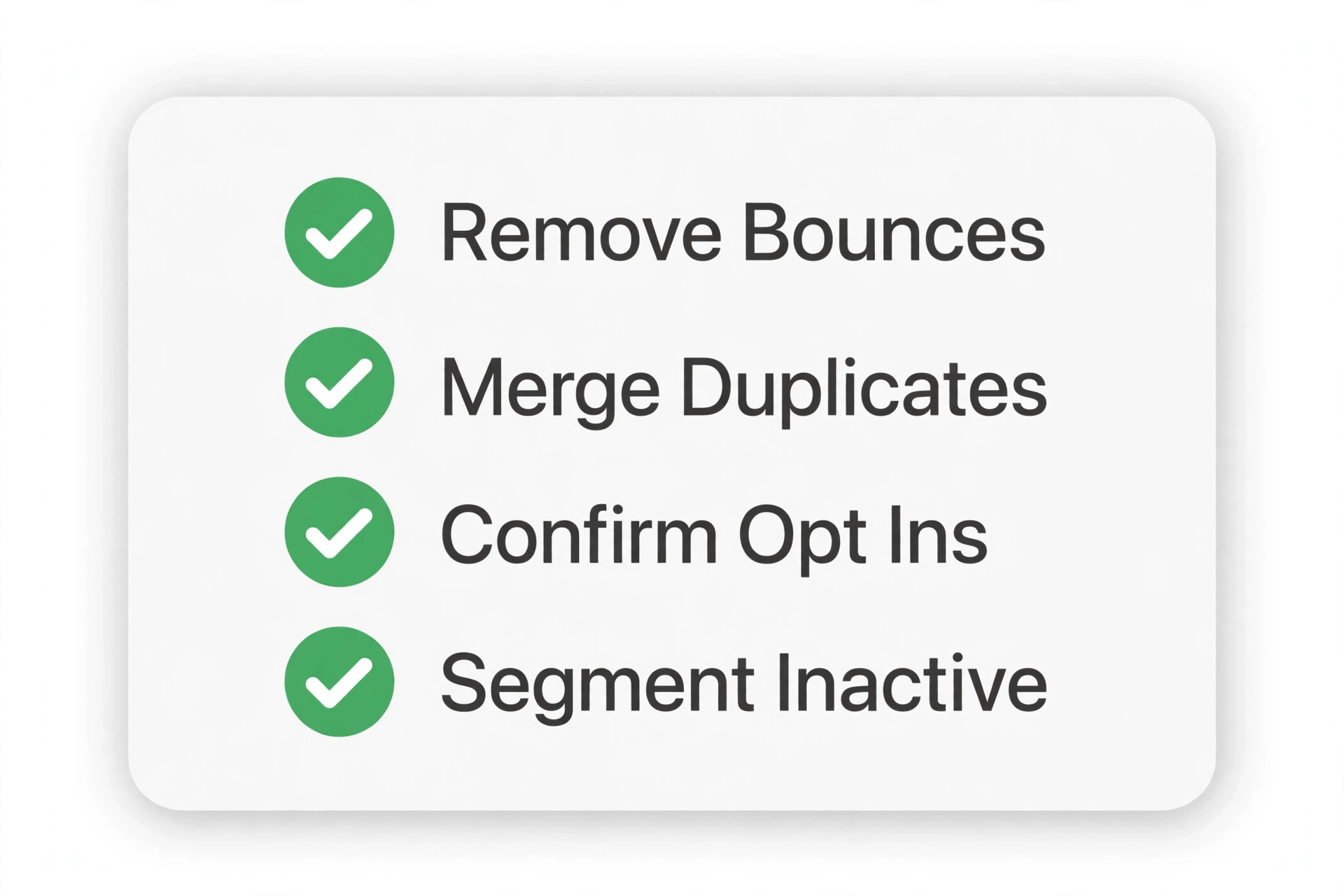 List cleaning checklist before importing contacts.