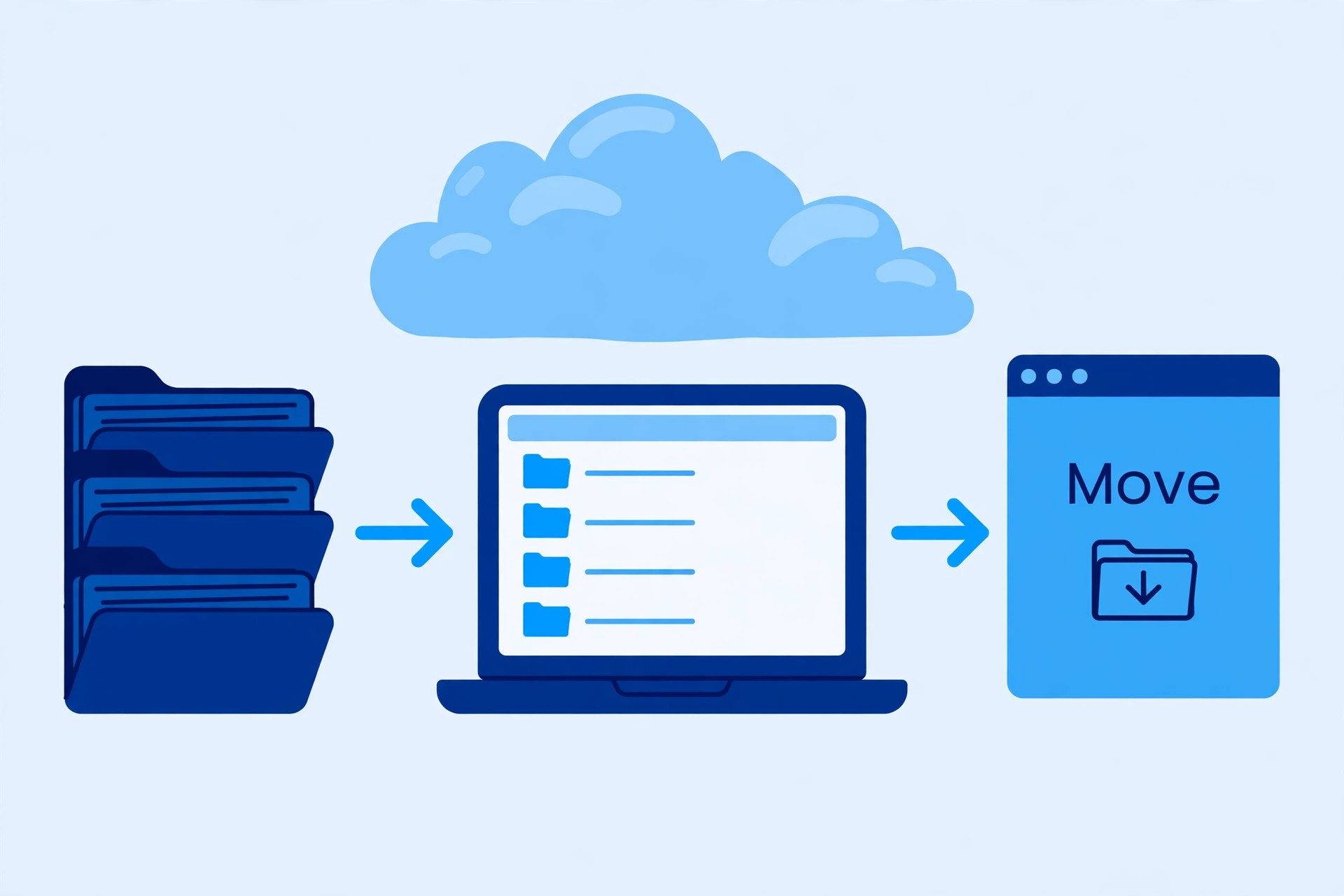 Mockup visual of moving team folders away from Dropbox.
