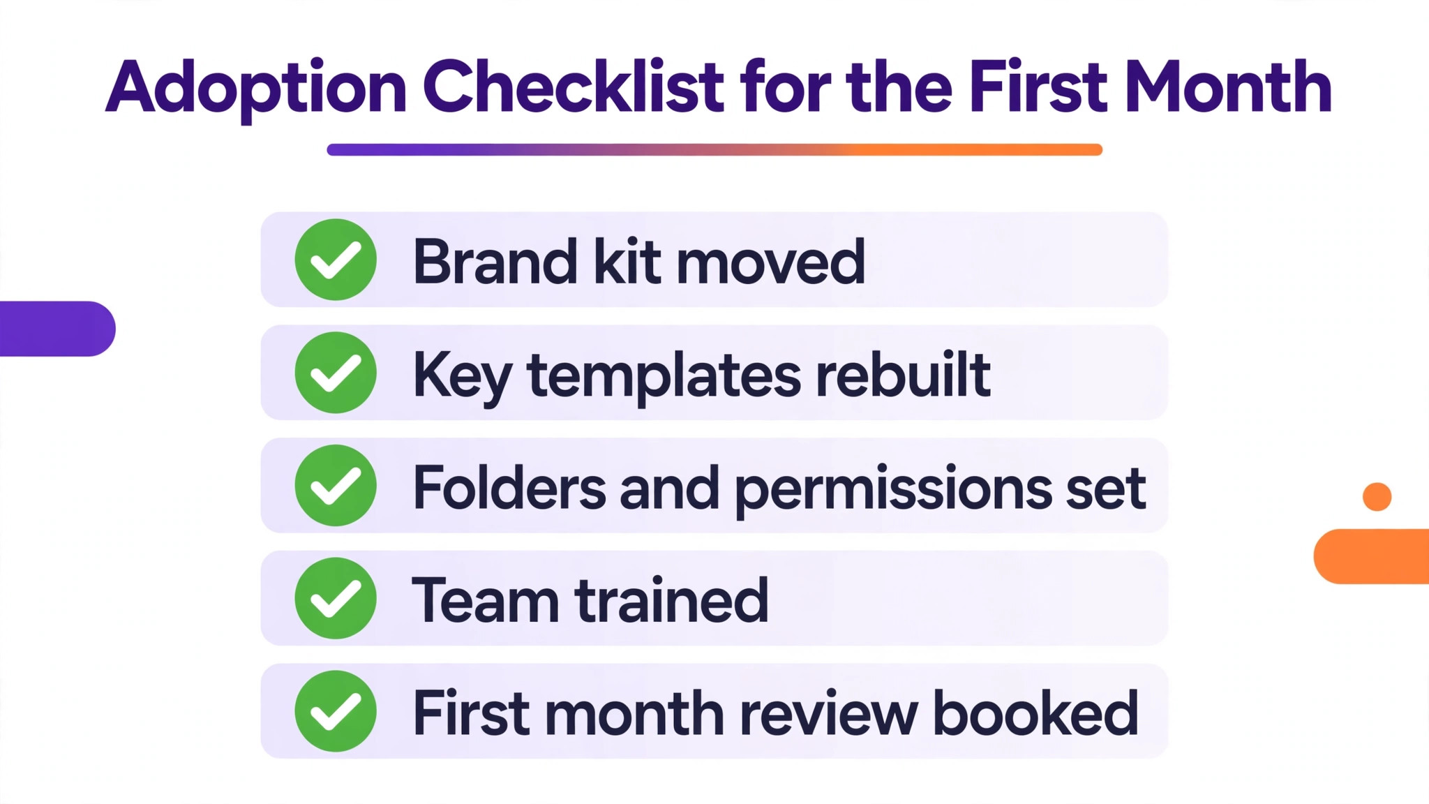 Adoption checklist visual.
