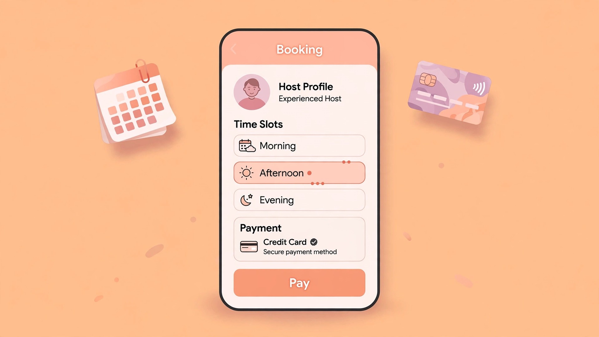 Phone mockup of a Cal.com booking page with payment