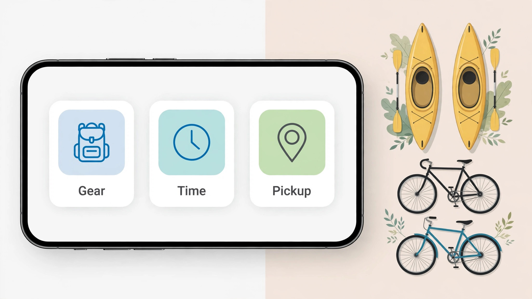 phone mockup of an outdoor rental booking