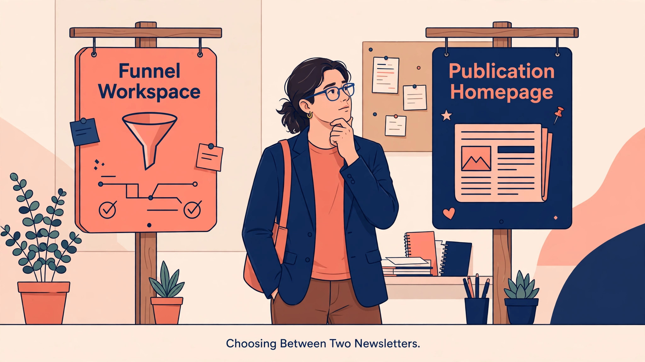 owner choosing between two newsletter platforms