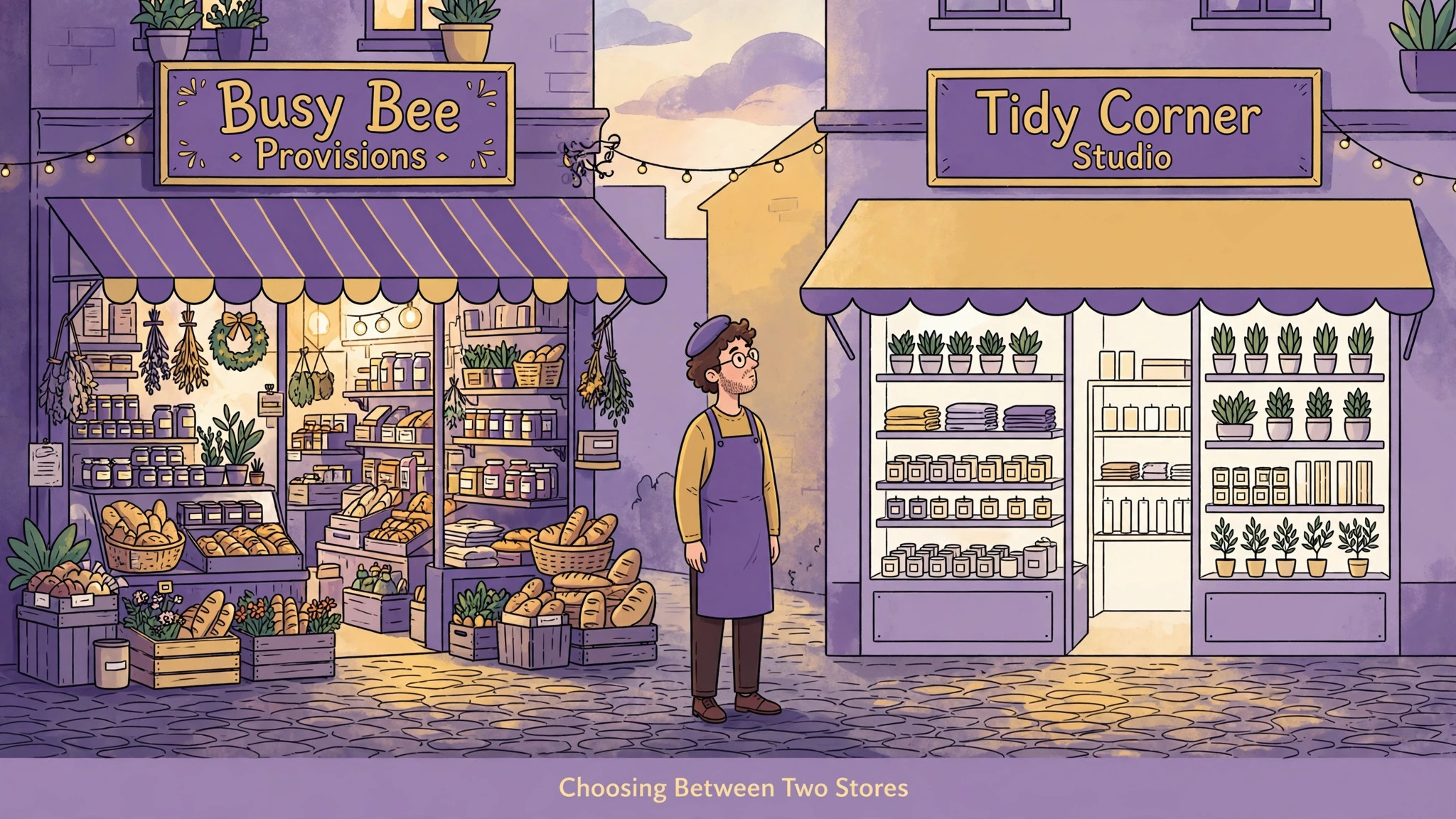 owner choosing between two store platforms