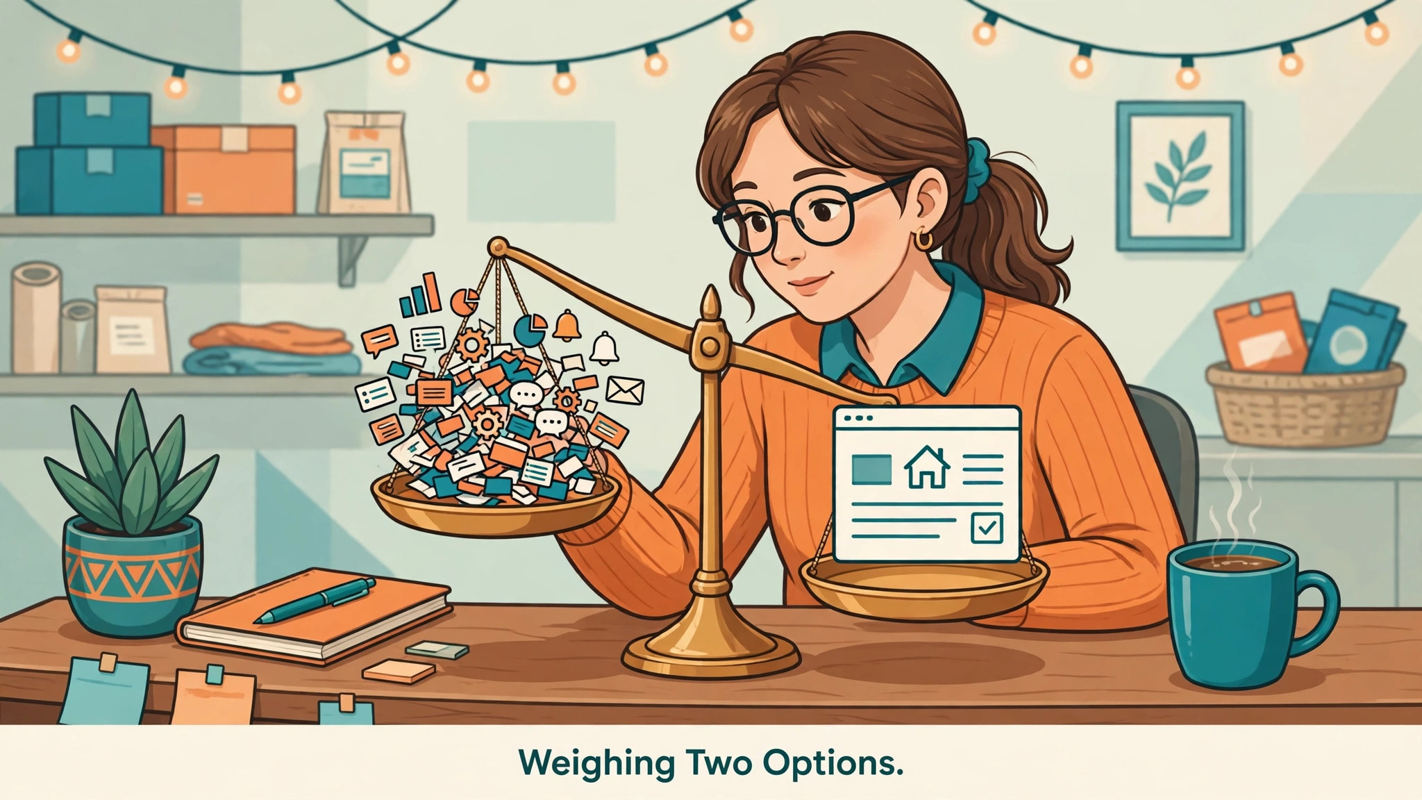 owner weighing two platform options
