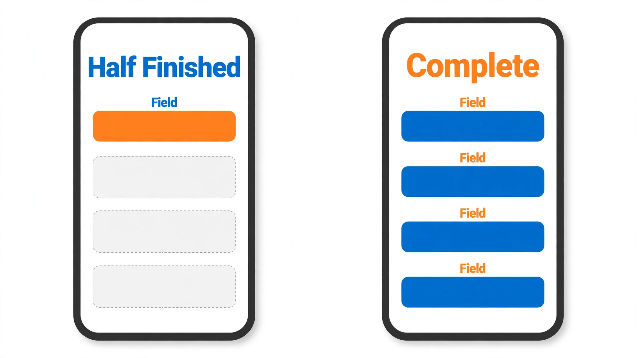 Comparison visual of an incomplete versus a complete local business profile