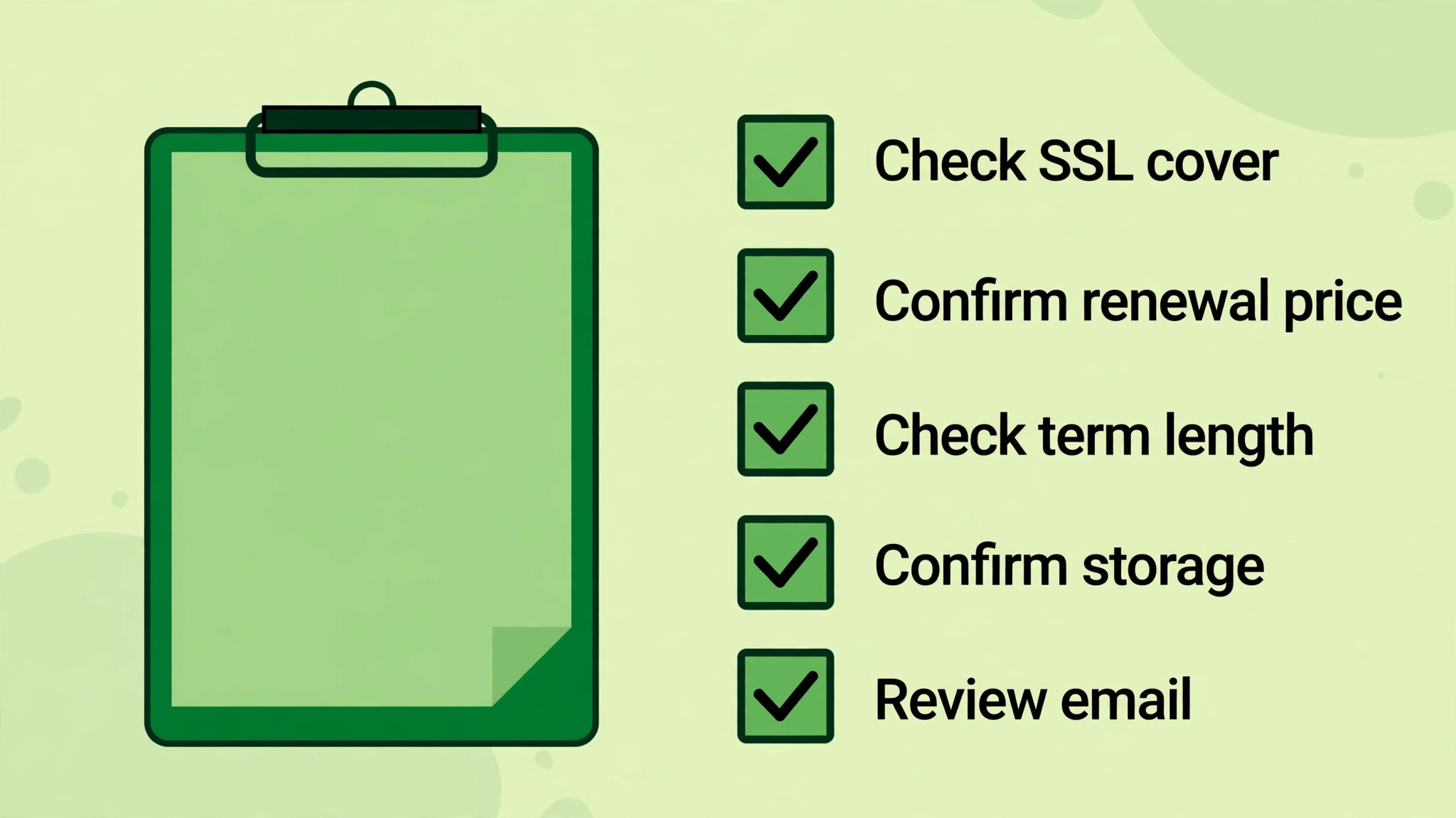 A checklist for checking SSL and renewal before purchase for small business budgeting