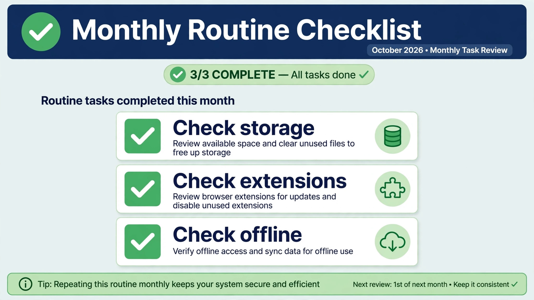 Monthly Google Docs saving prevention checklist