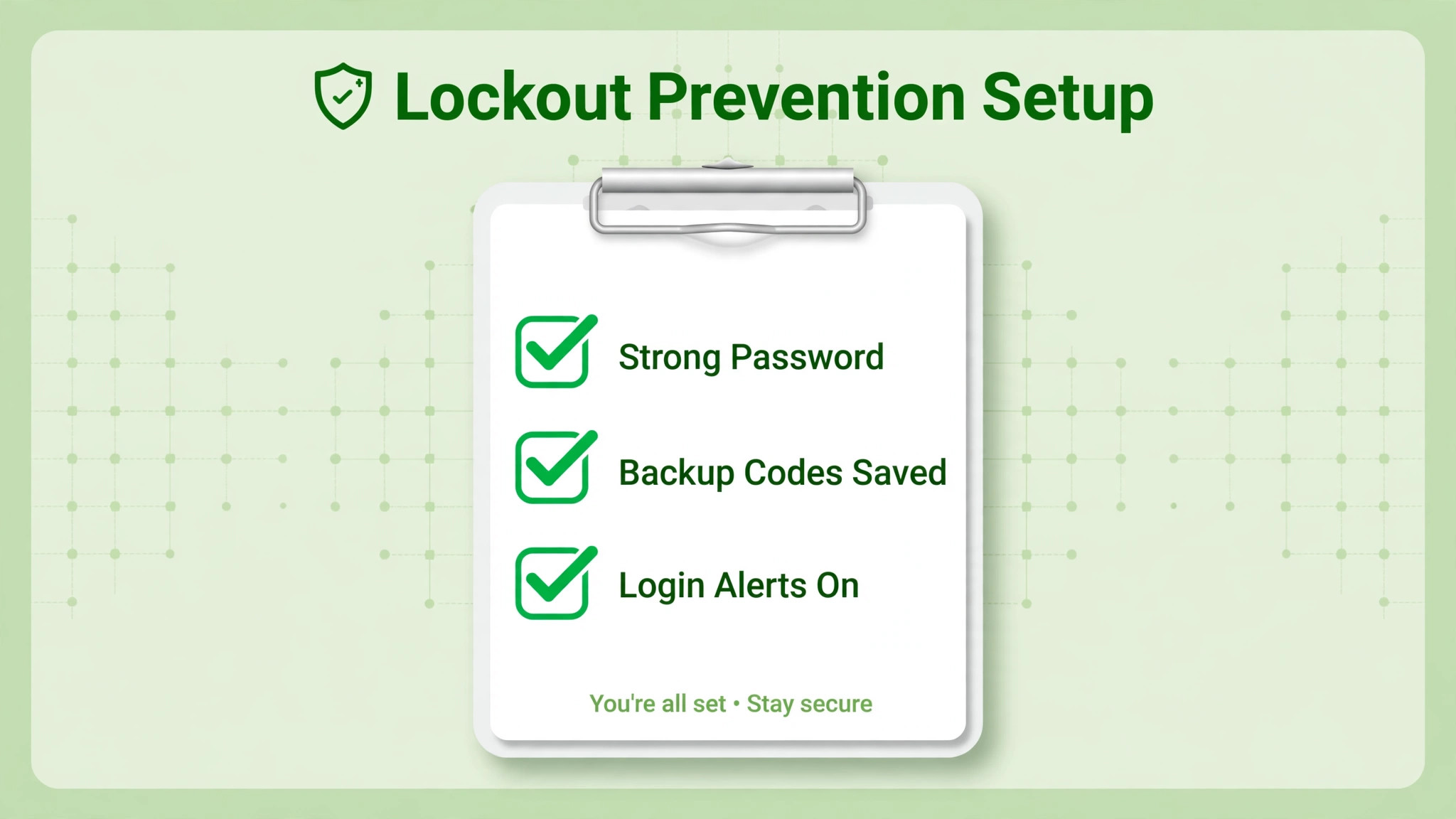 Checklist visual for Instagram lockout prevention setup