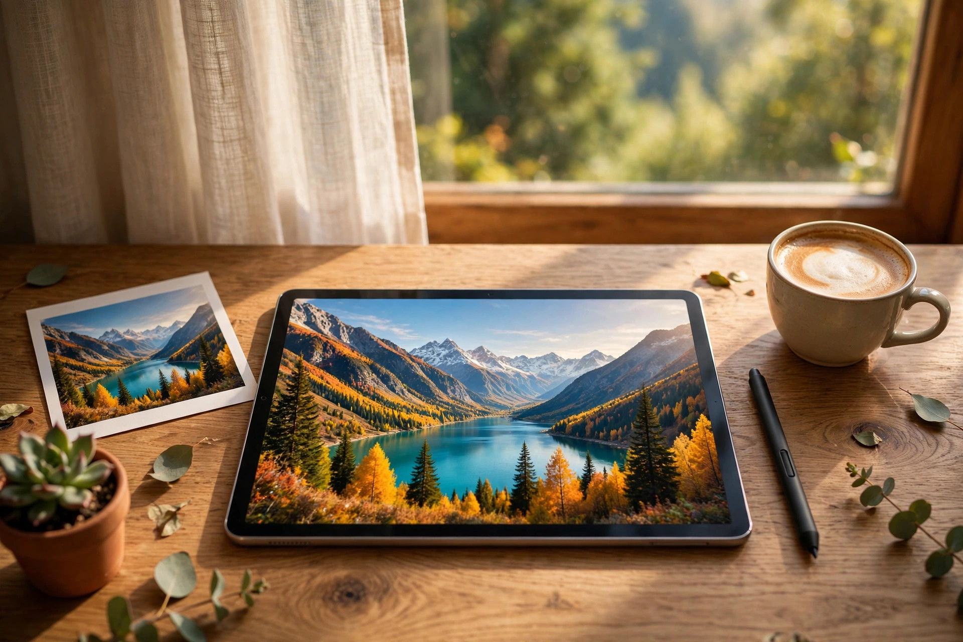 iPad mockup showing a finished edit