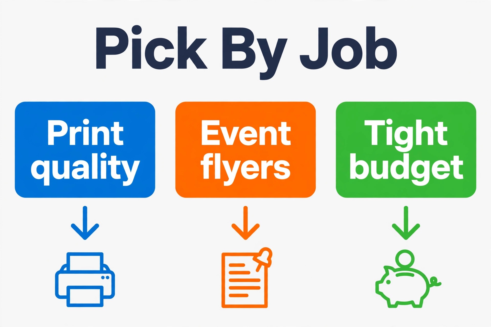 Decision guide for choosing a flyer tool by job type