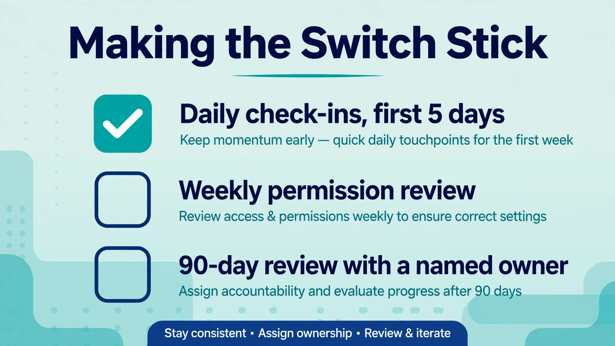 FreshBooks to QuickBooks Online checklist visual for a small business