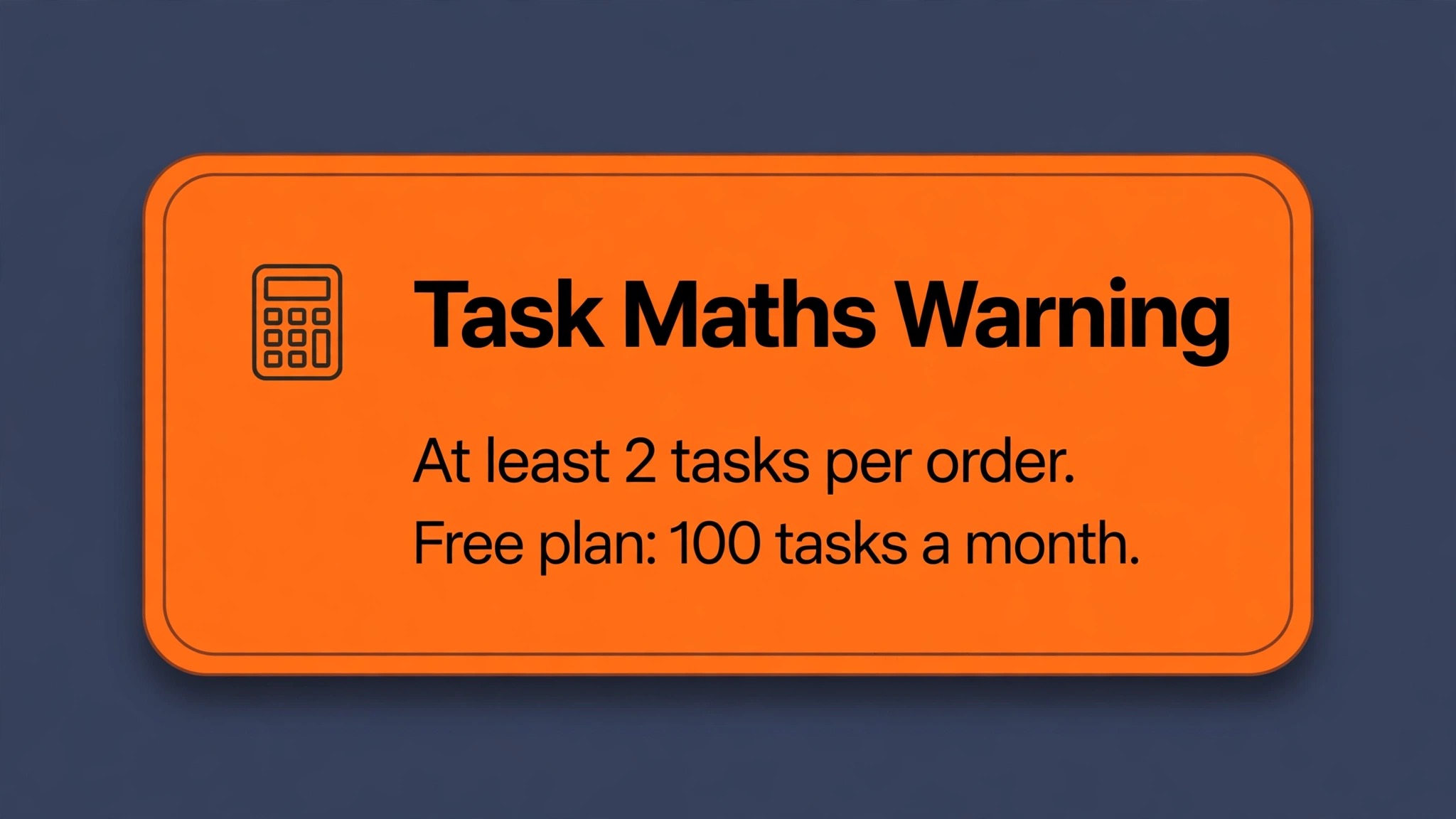 callout box with a task maths warning