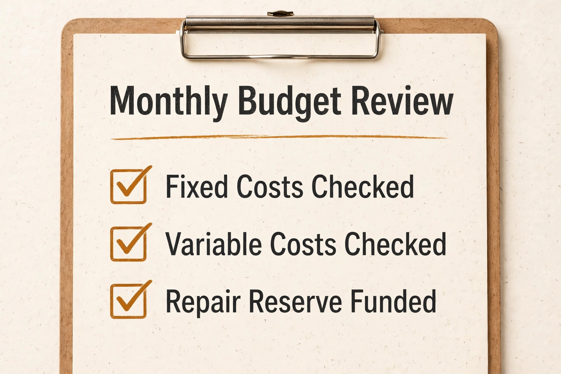 Monthly food truck budget review checklist