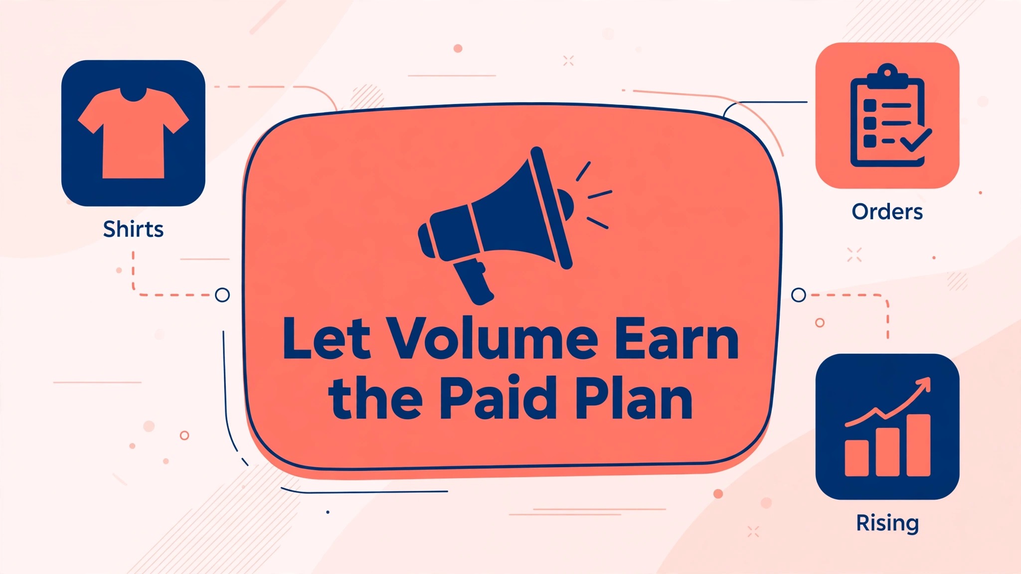print on demand store monthly cost visual tied to the Let Volume Earn the Paid Plan section of this guide
