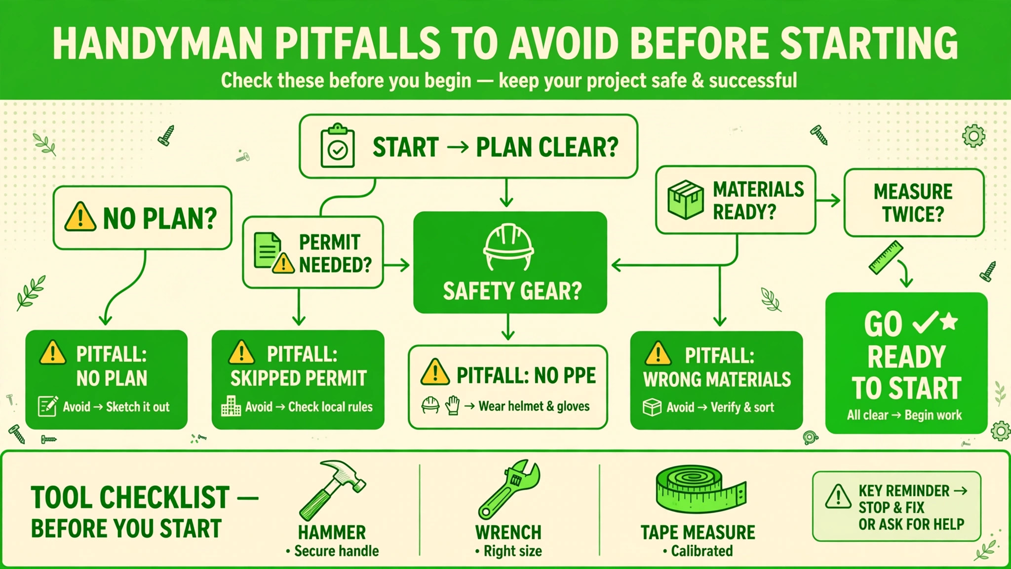 common mistakes visual for a handyman business