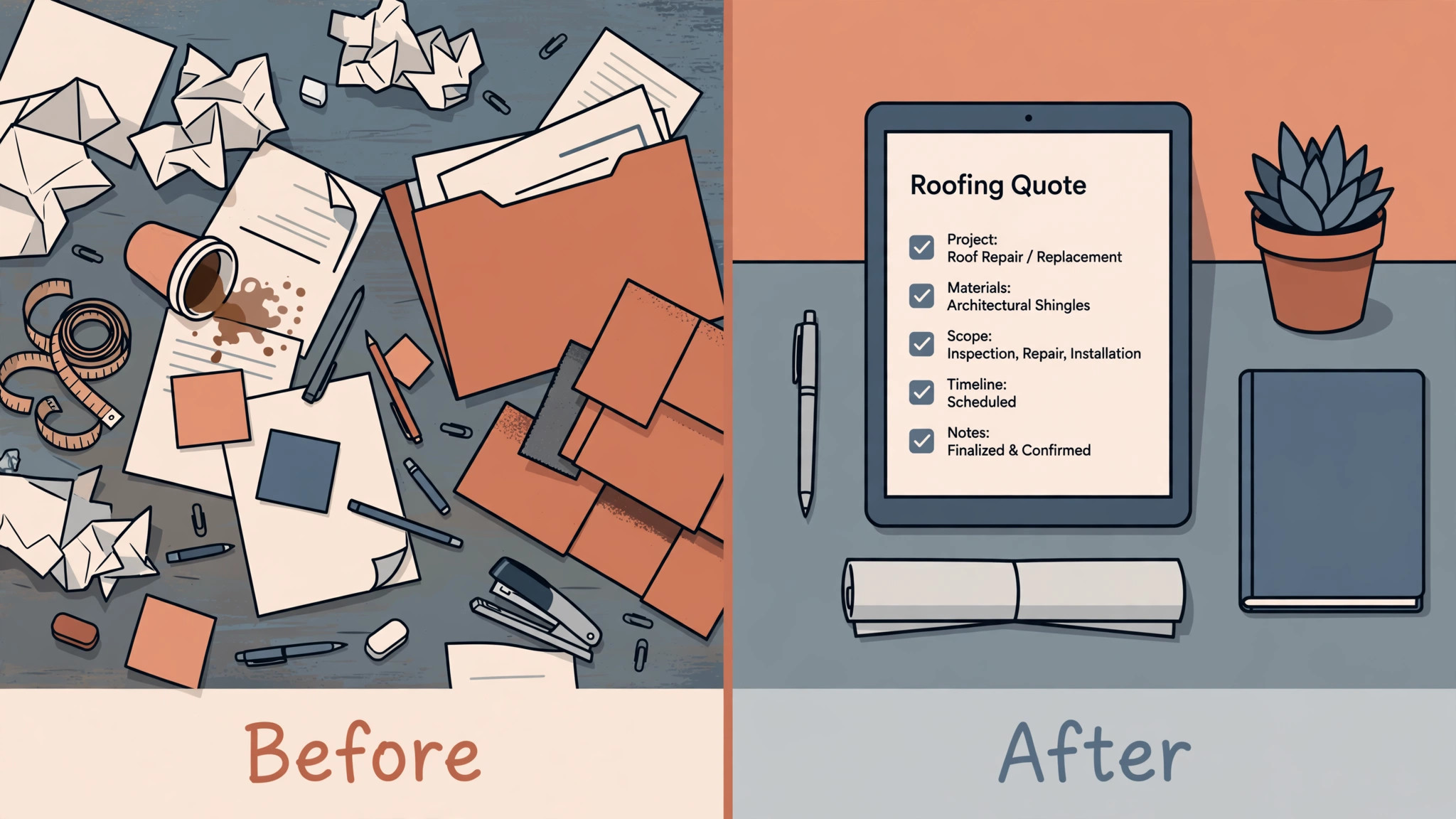 common mistakes visual for a roofing company