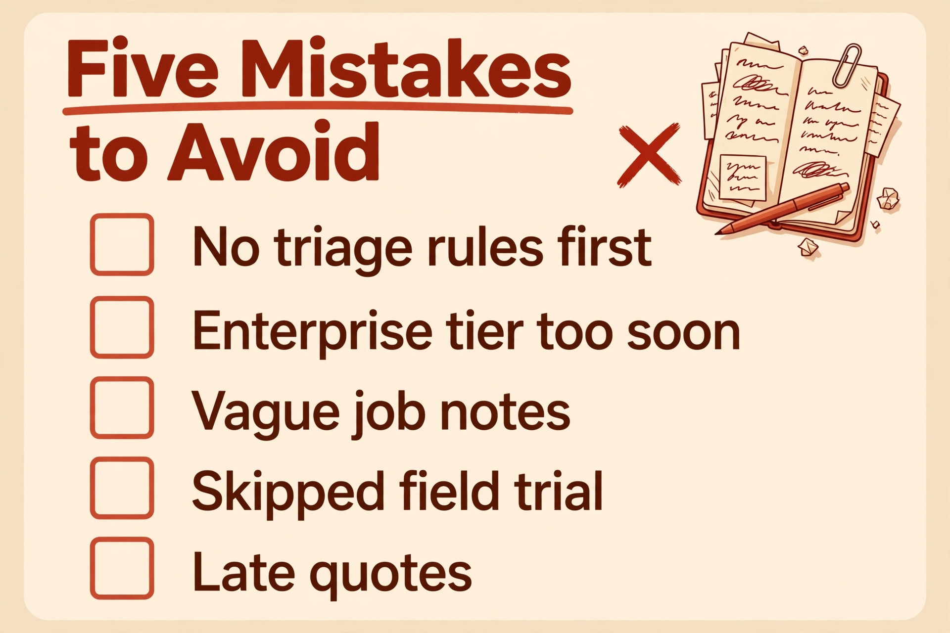 common mistakes visual for a tree service company