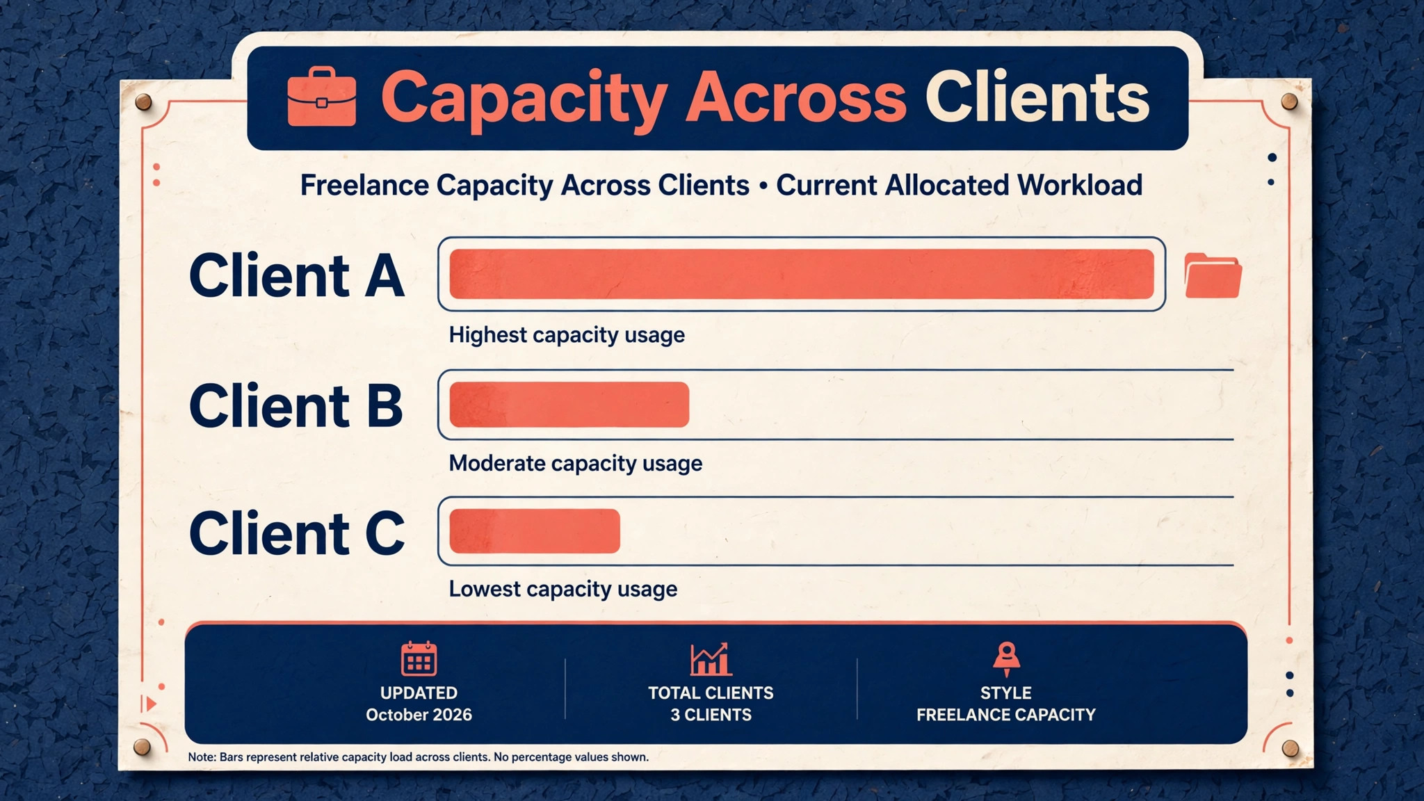 Freelance capacity chart across clients