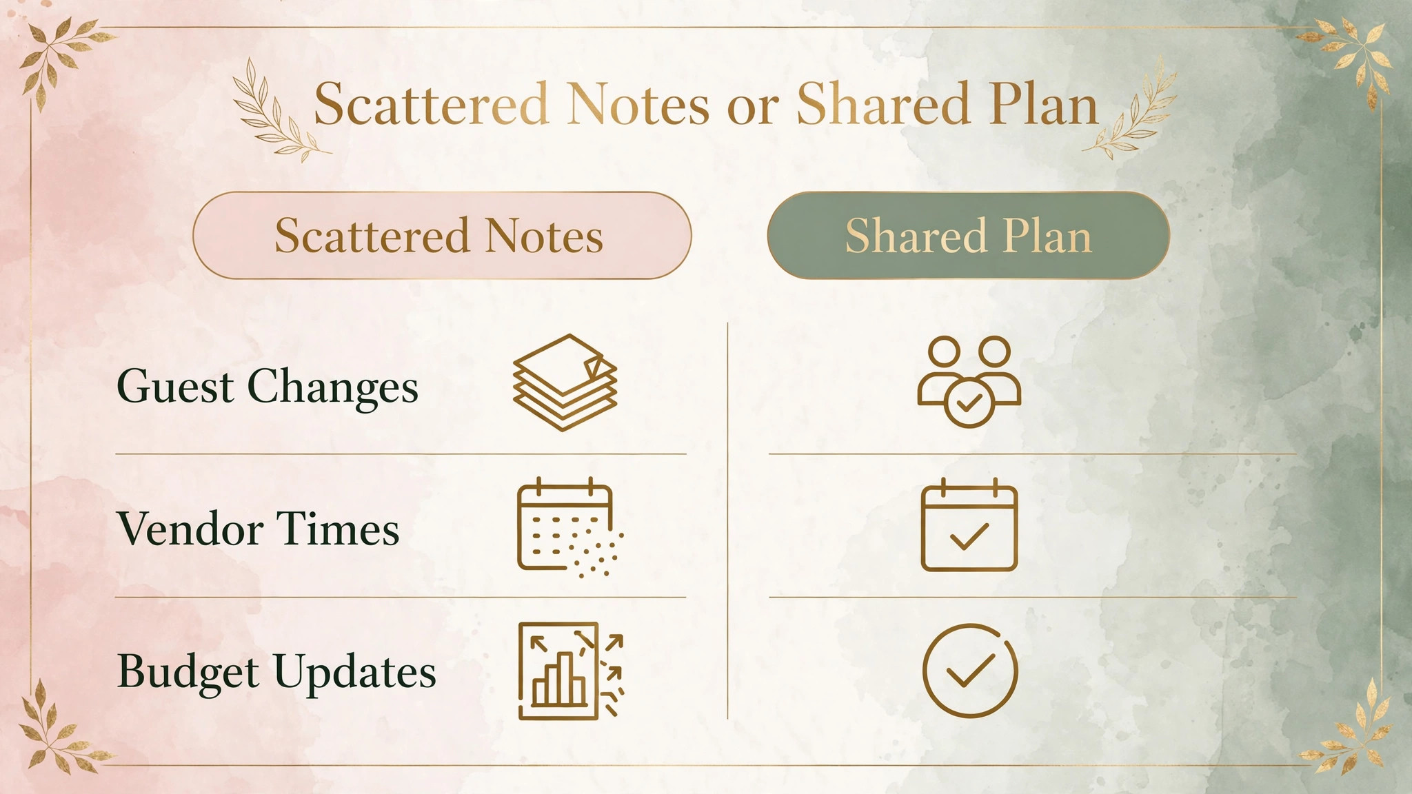 wedding planning comparison illustration