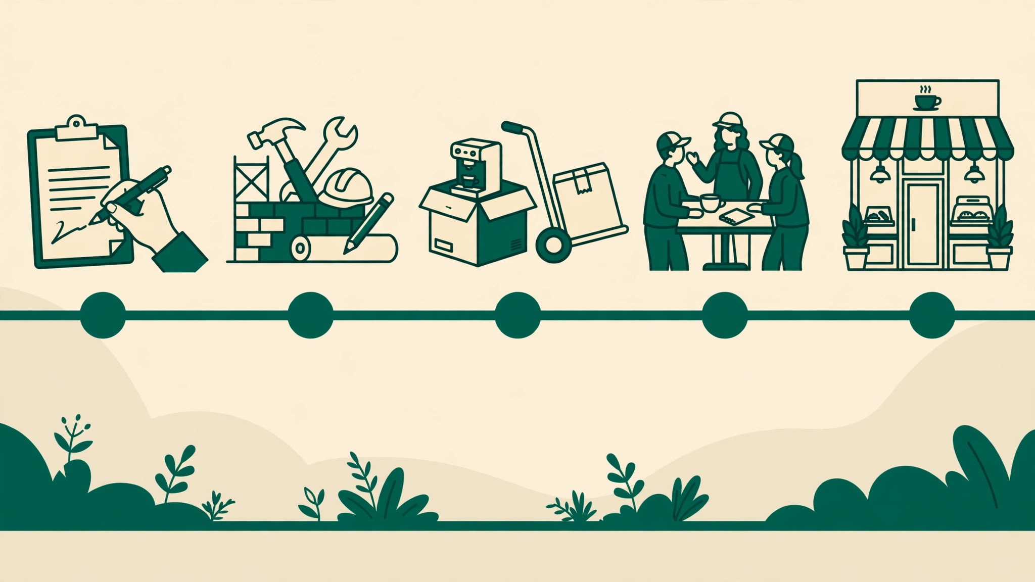 Coffee shop opening timeline