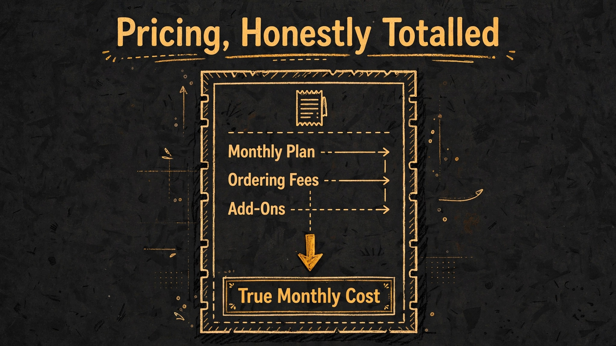 annotated visual: Pricing, Honestly Totalled