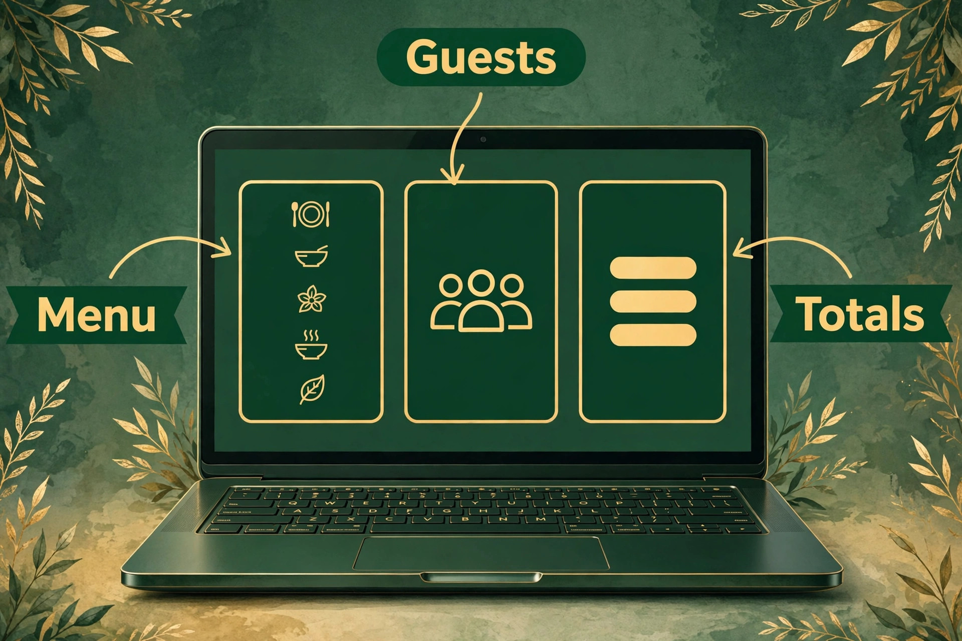 annotated image illustrating a key idea for a catering business