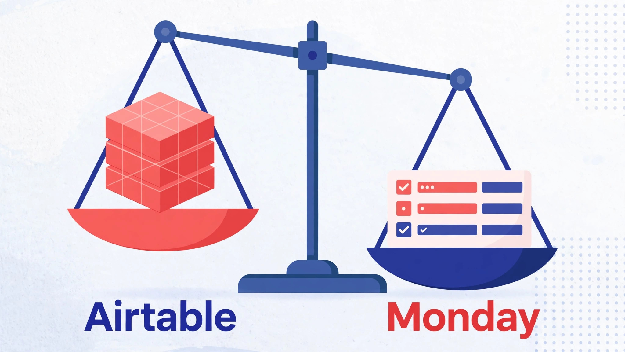 decision visual for choosing between Airtable and Monday.