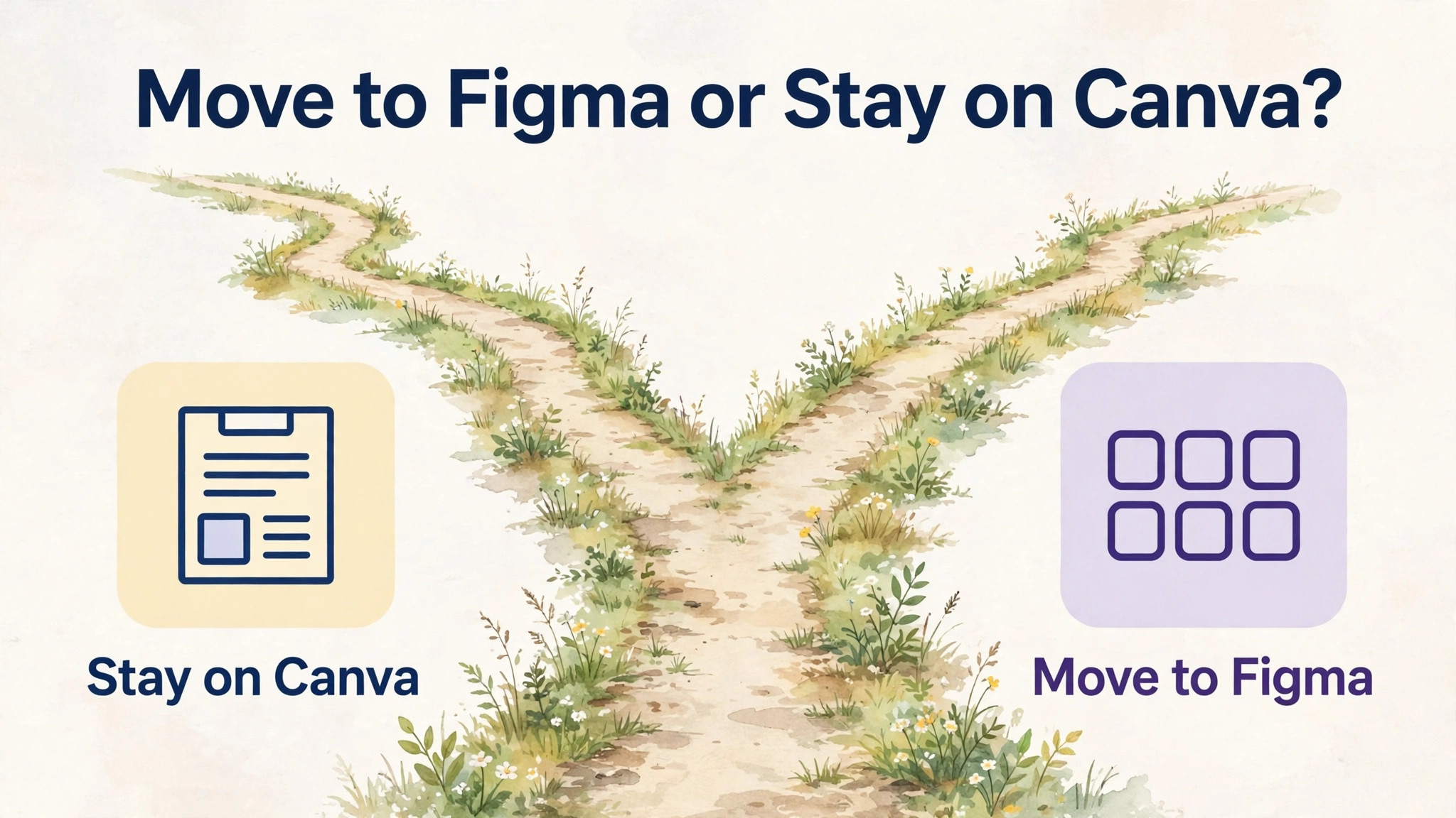 decision visual for moving to Figma or staying on Canva.
