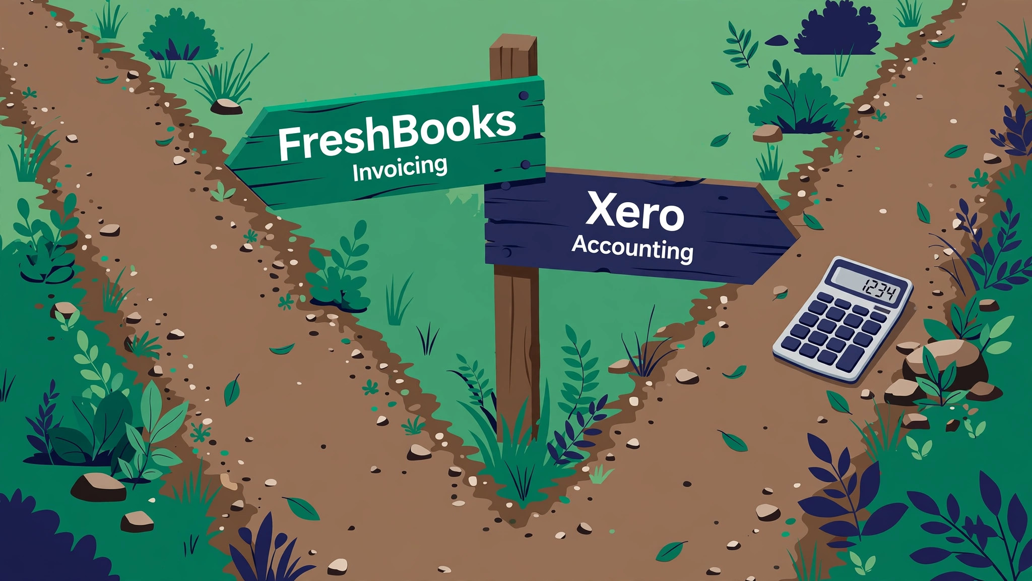 decision visual for choosing between FreshBooks and Xero.