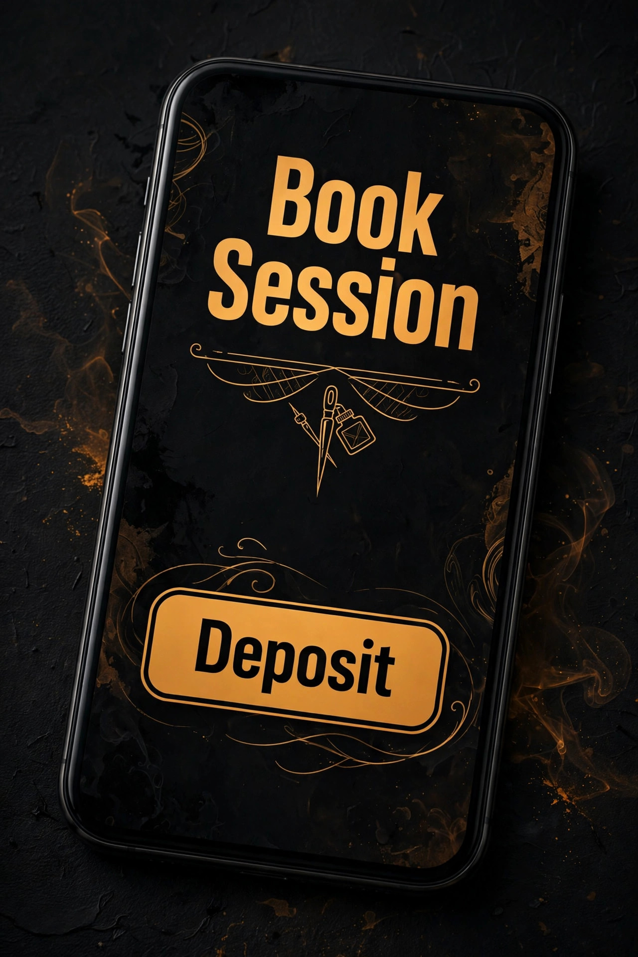 Phone mockup of tattoo deposit booking