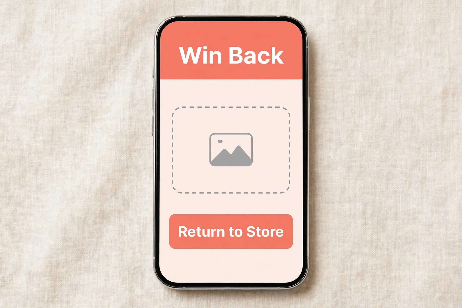 Phone mockup of win back email