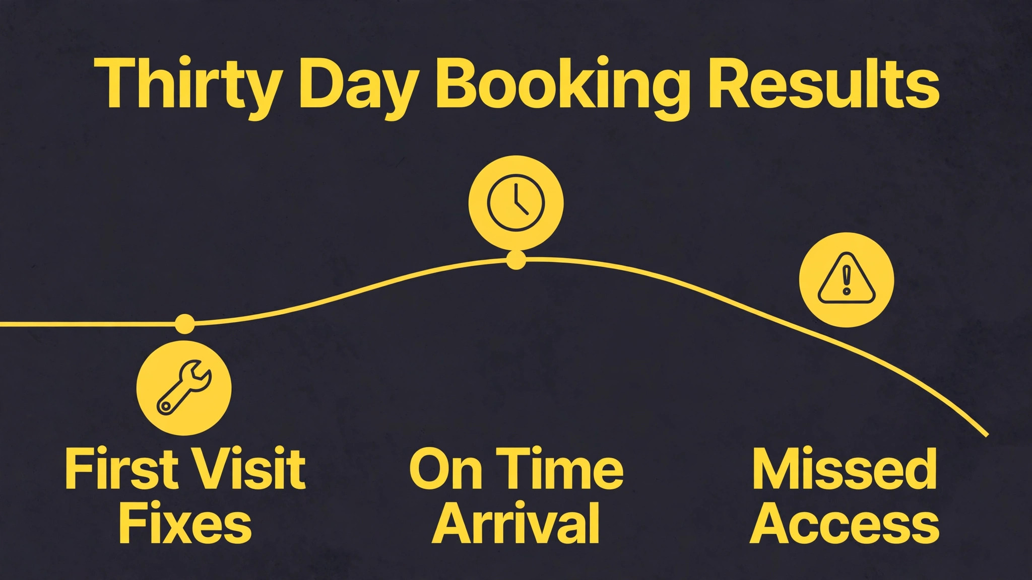 A timeline of garage door booking results over thirty days.