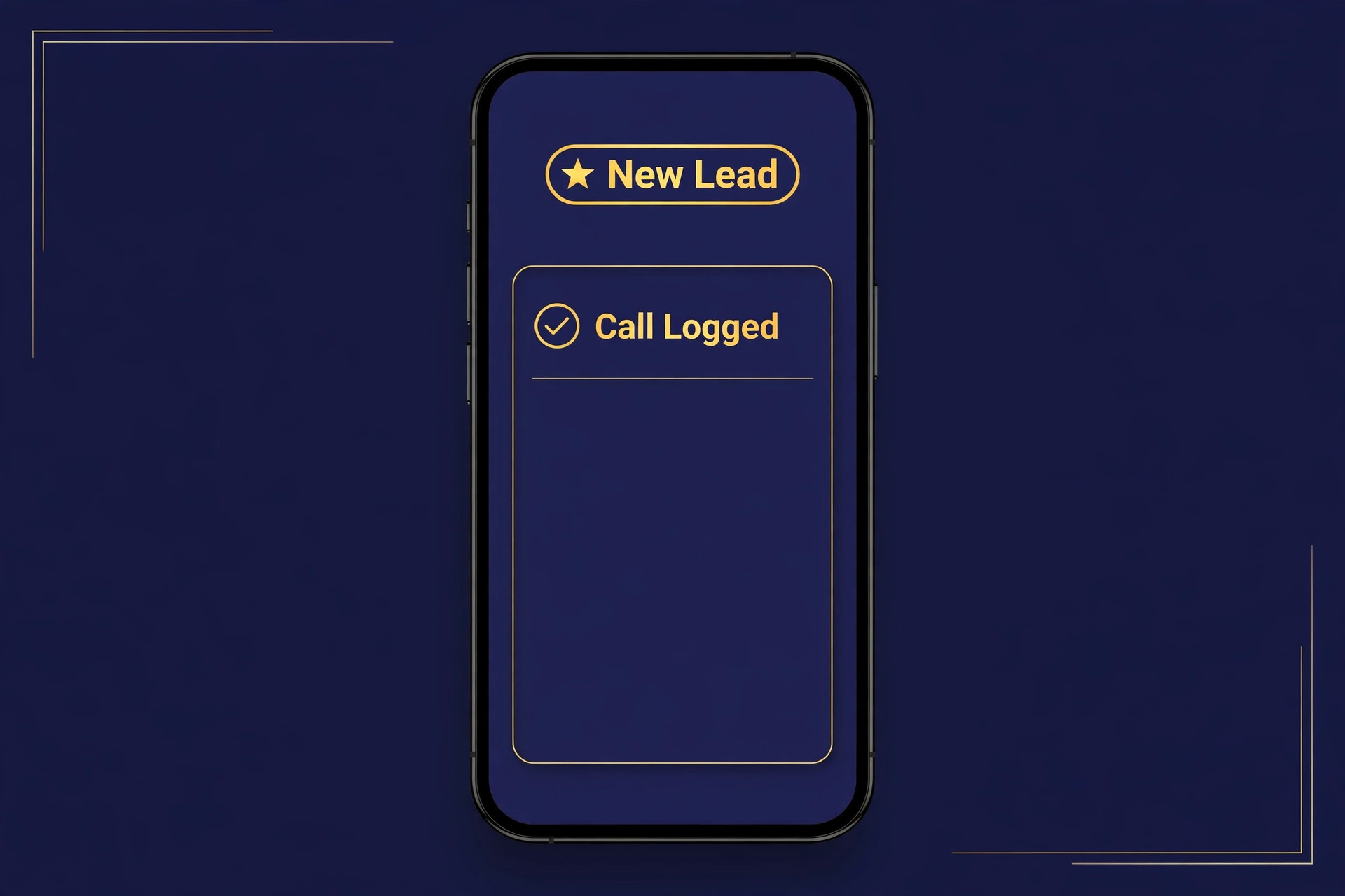 Phone mockup of a mortgage lead alert and call log