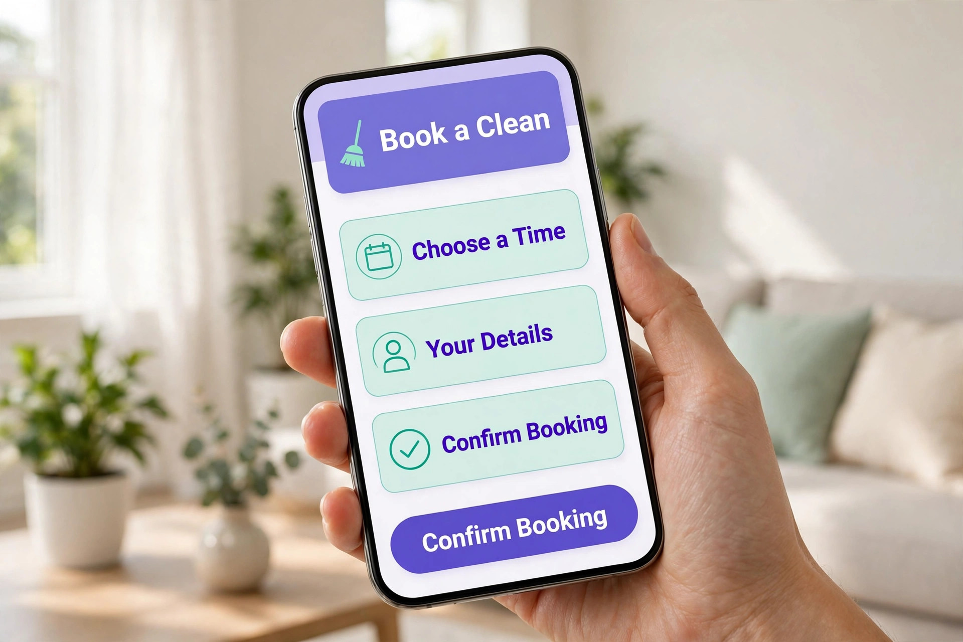 Customer booking phone mockup