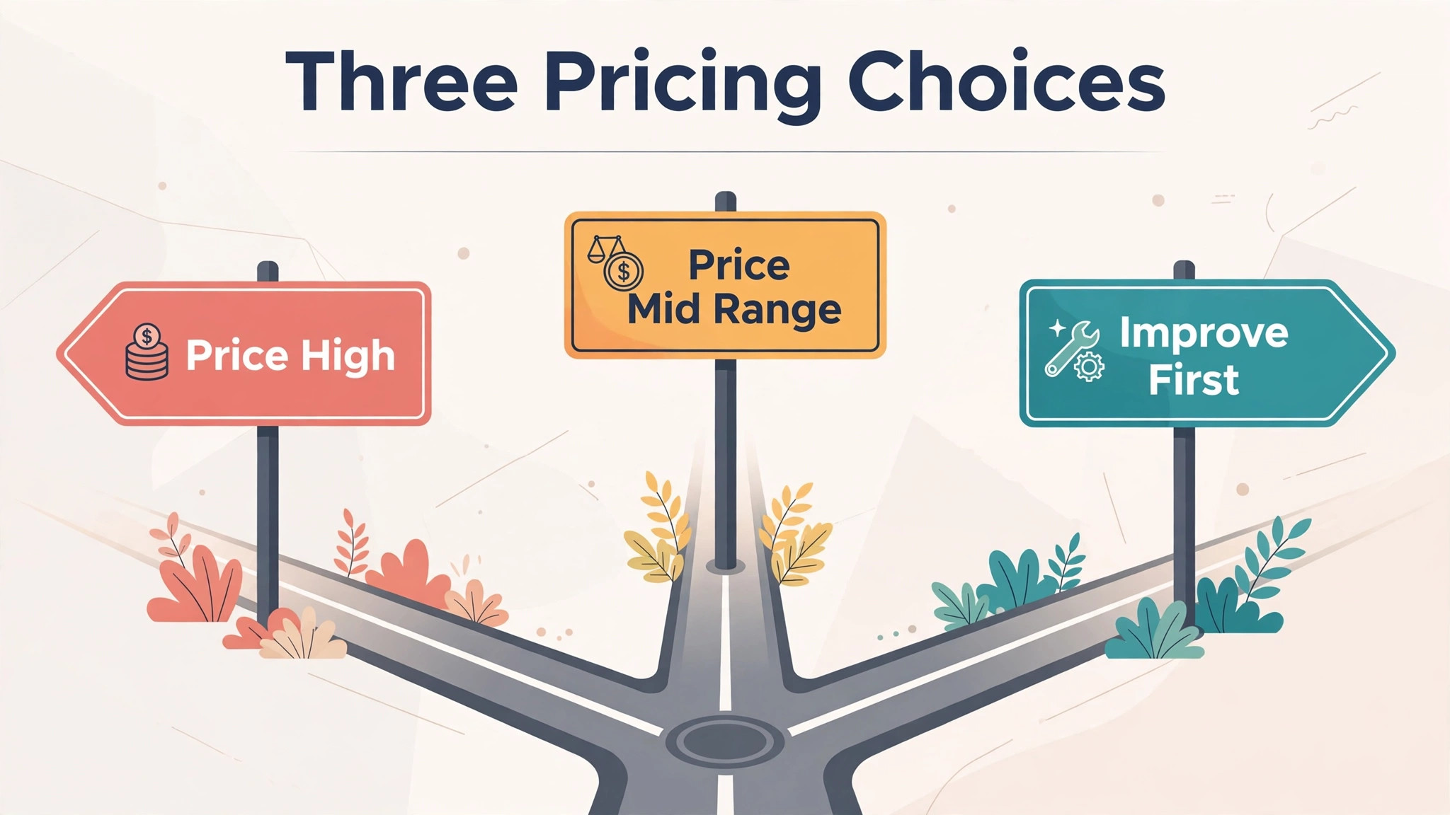A decision visual for valuation pricing choices.