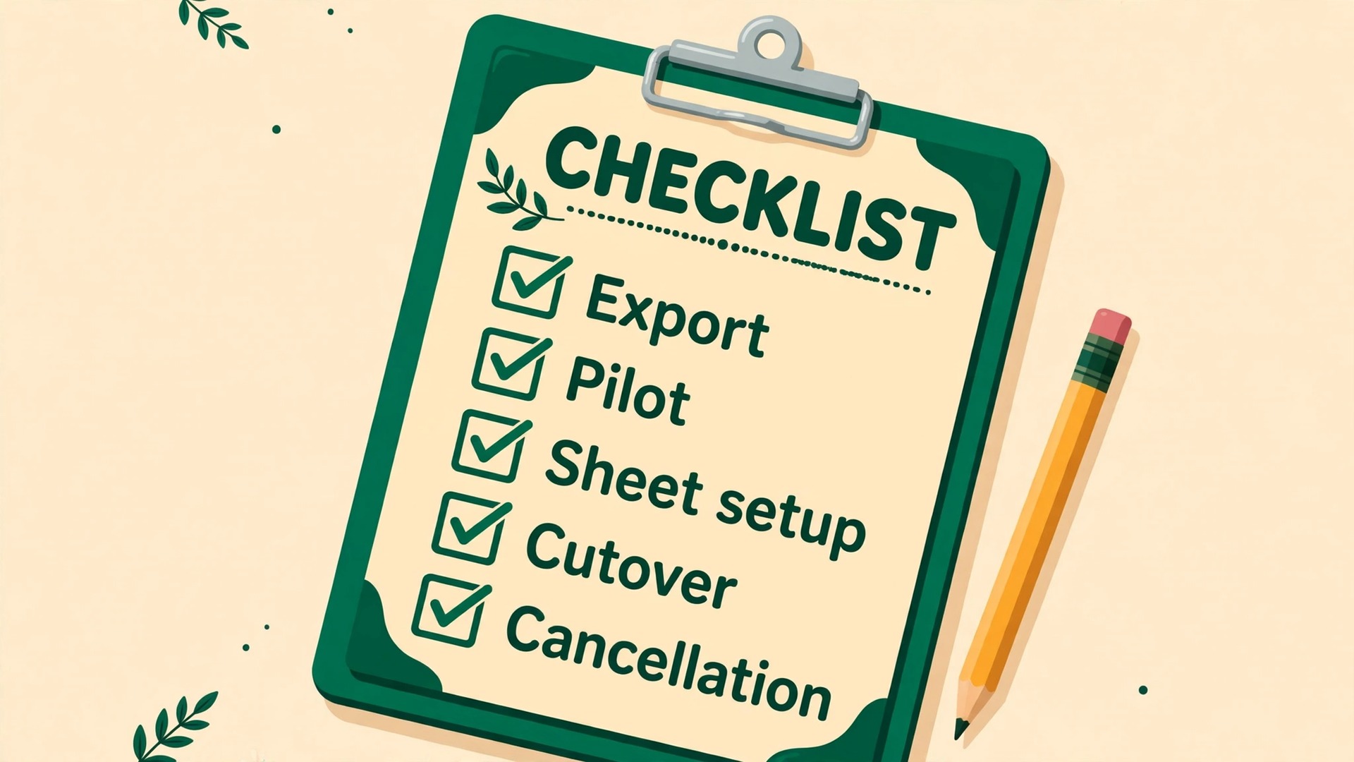 Checklist visual for migration quality checks