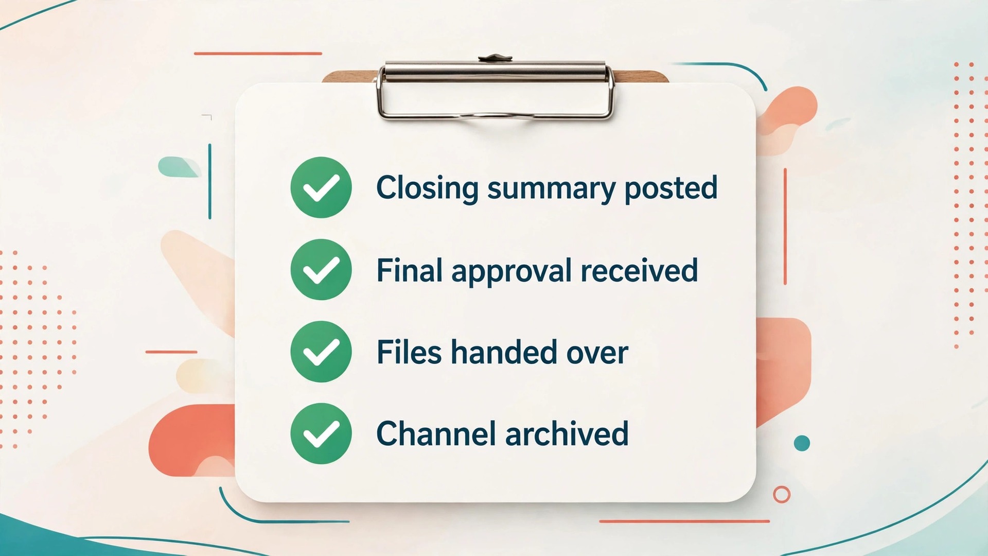 Checklist visual for offboarding a freelance client cleanly