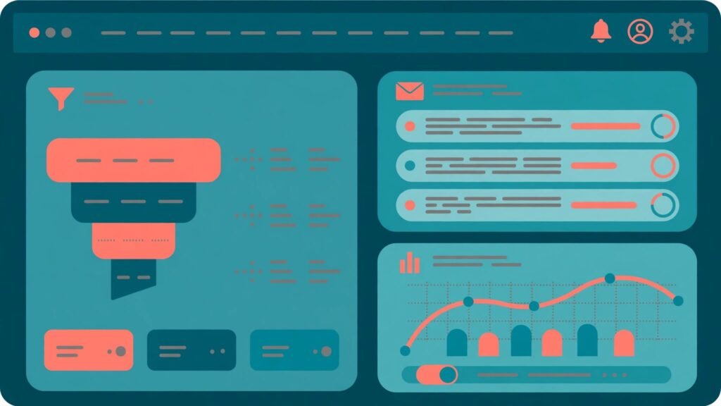 Kajabi all in one funnel and email dashboard example