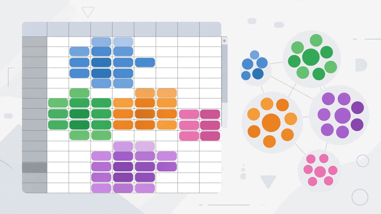 Clustering results when you do keyword research with AI