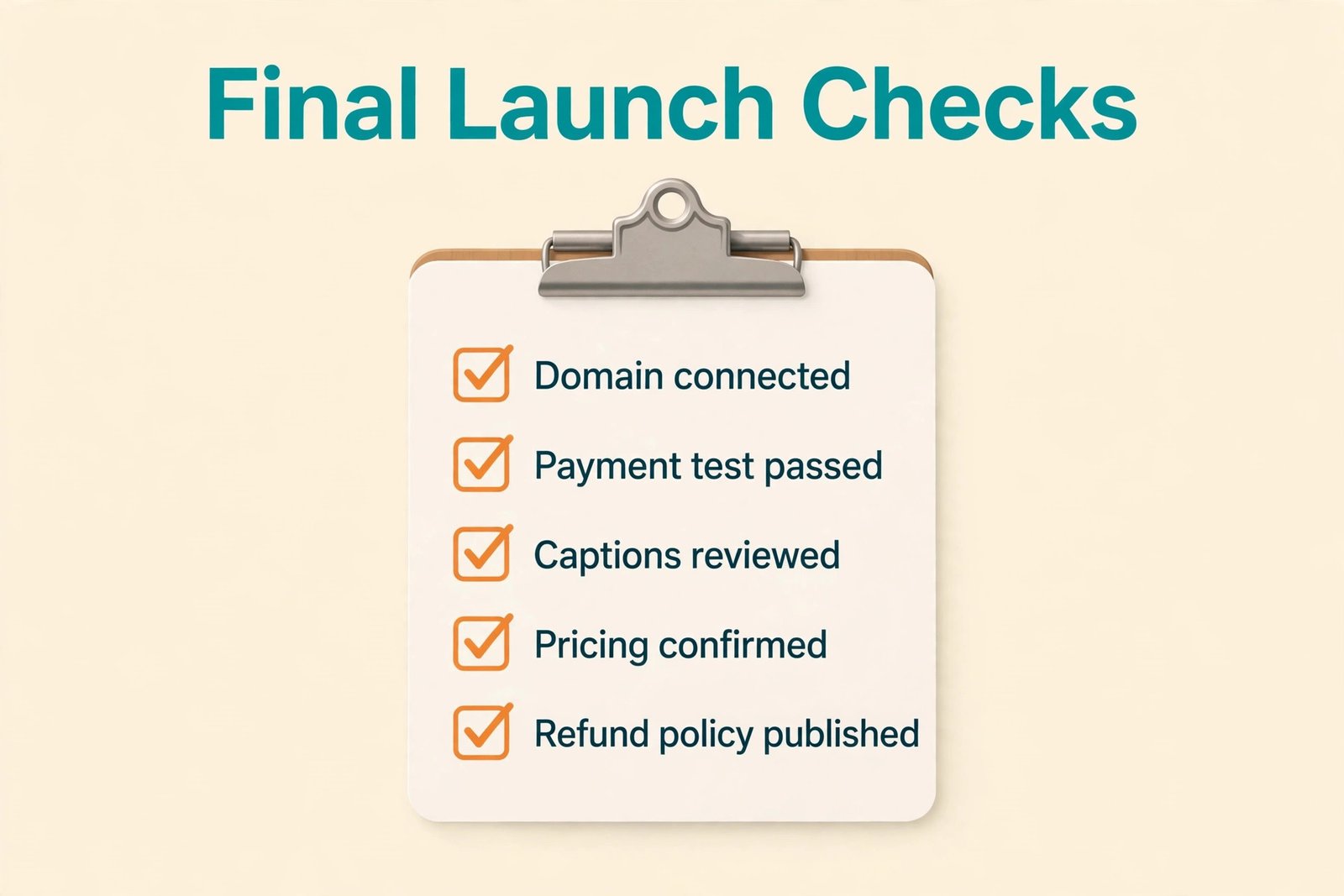 Course launch checklist for final checks