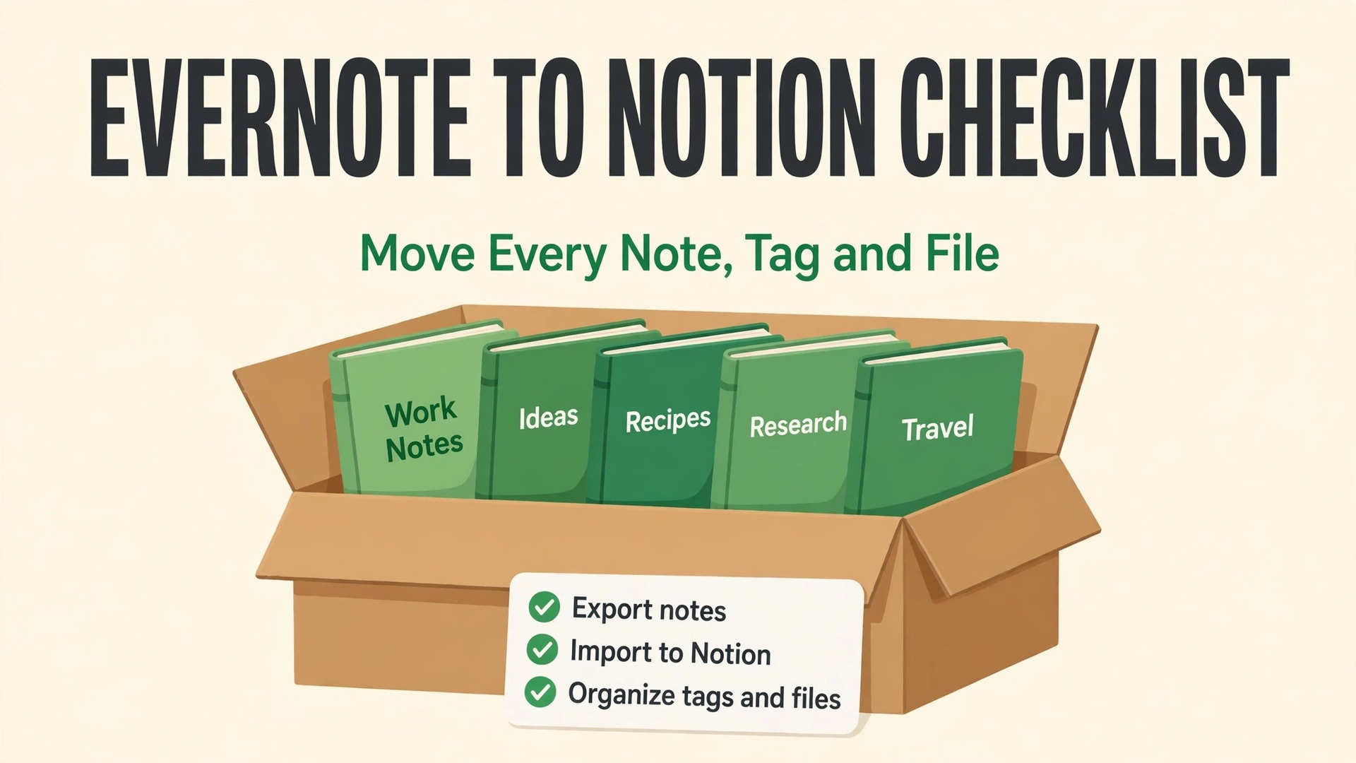 Migrate Evernote to Notion thumbnail with moving box of notebooks