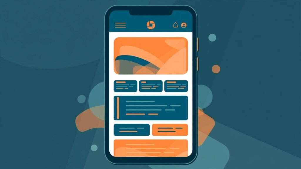Mobile website layout on a phone screen