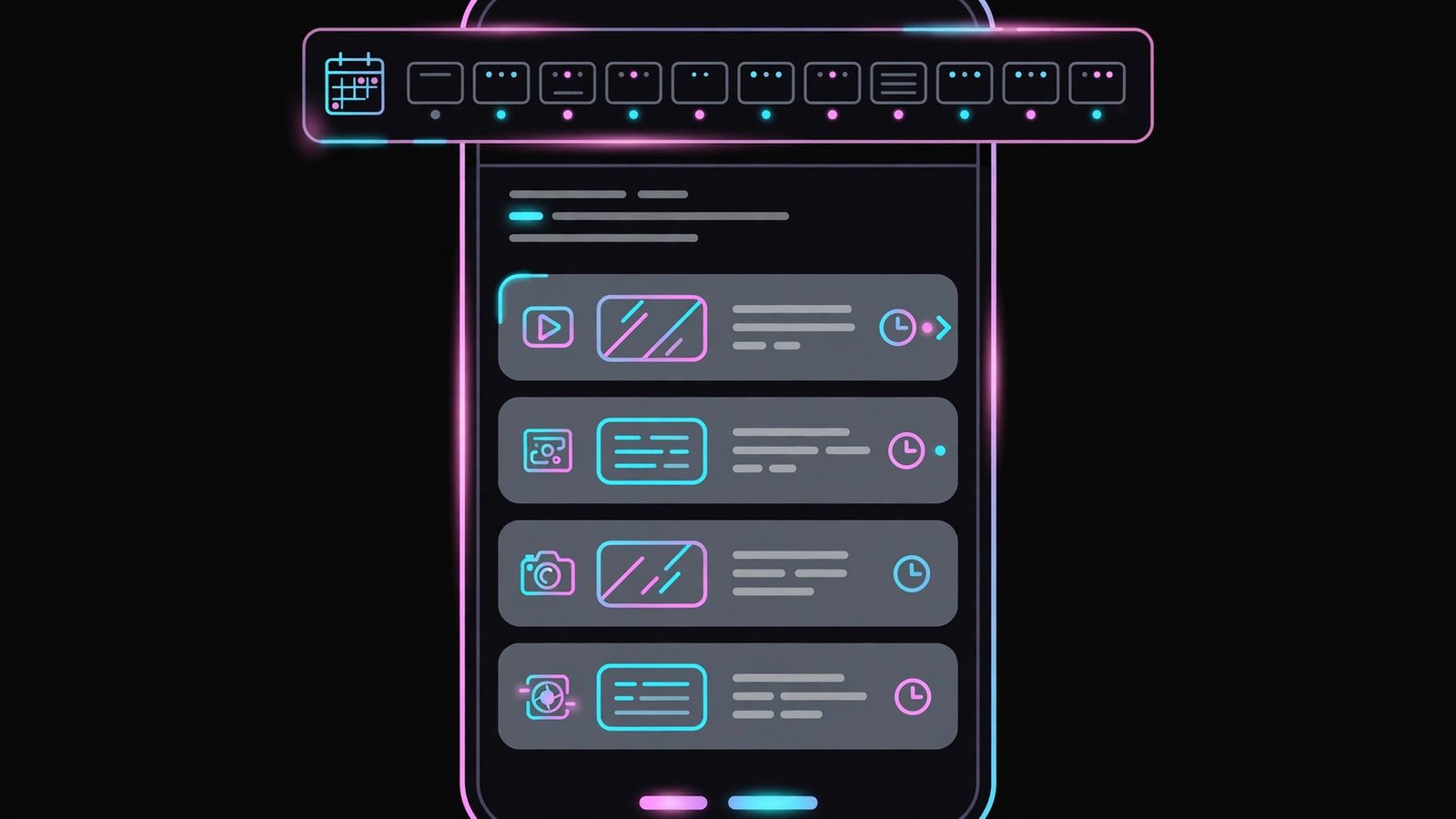 Mobile social scheduling queue example
