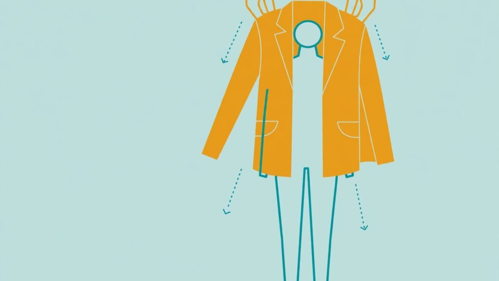 Flat vector illustration of on-model fashion photo creation