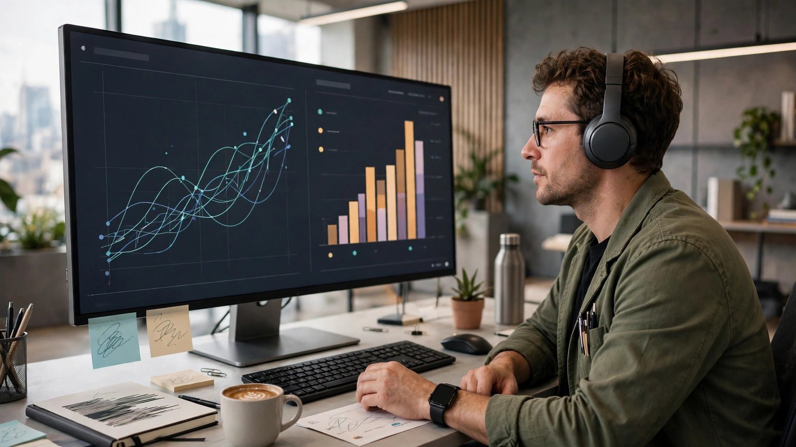 Operator reviewing newsletter referral growth charts