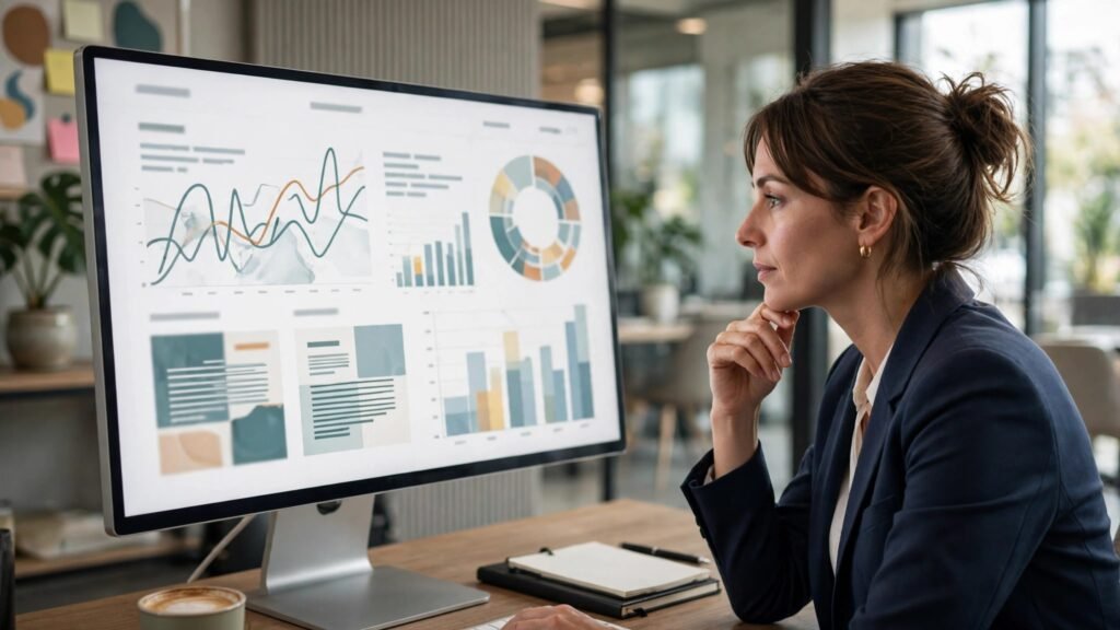 Business owner reviewing payout reports on a dashboard