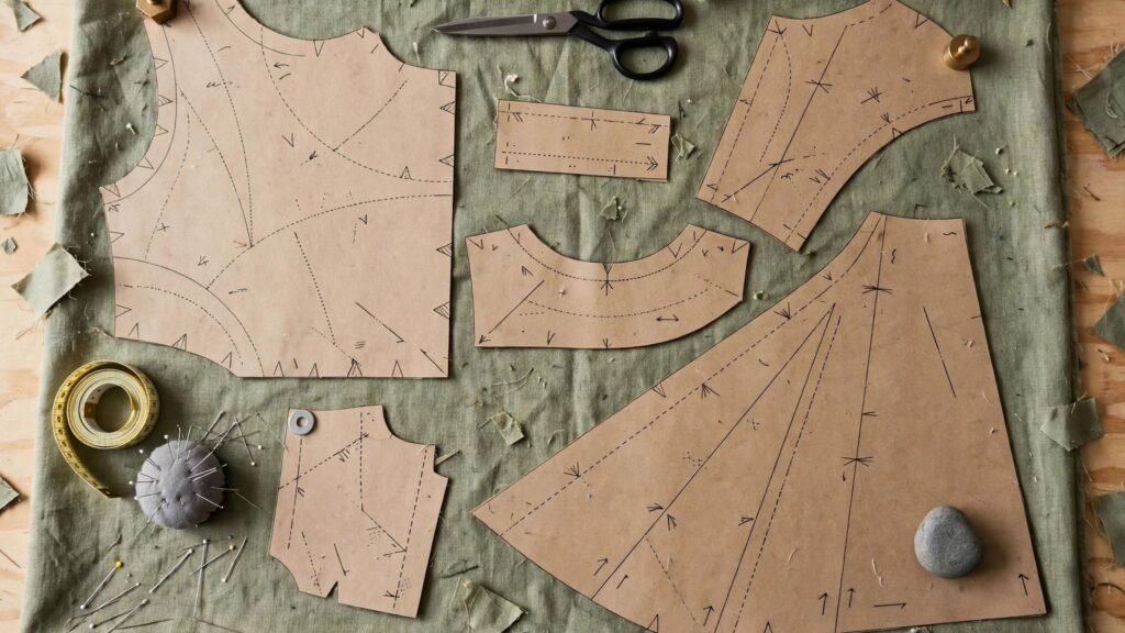 Pattern layout showing fabric waste reduction